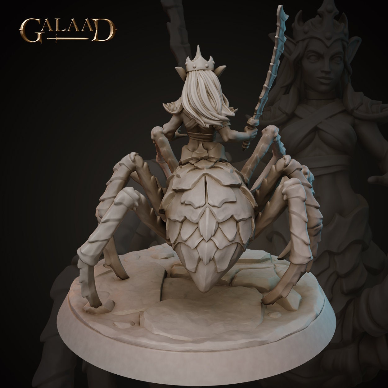 Female Drider Miniature | Tabletop RPG Miniature | Galaad Miniatures | Roleplaying 3D Printed Fantasy Mini - 3DPrintDen