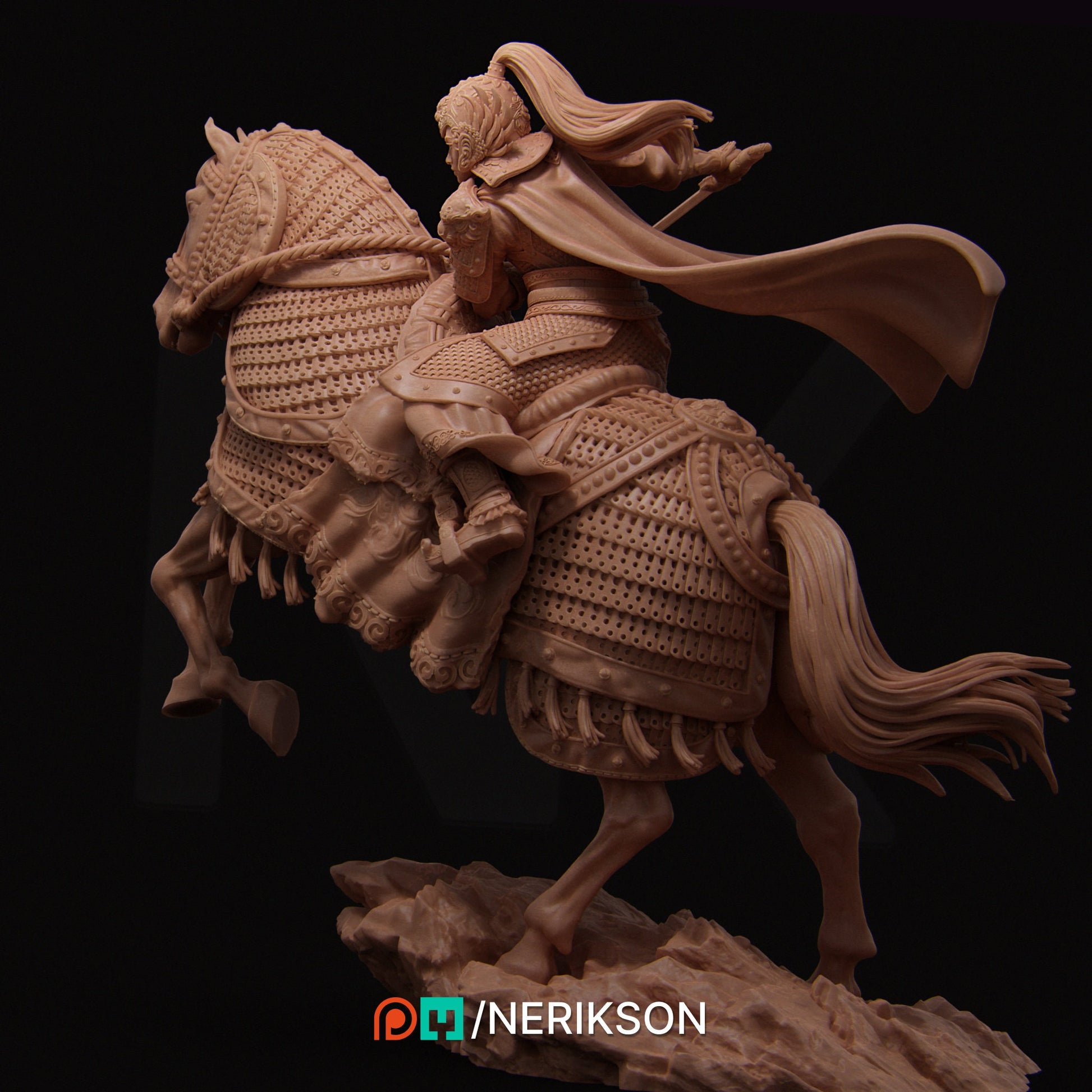 Female Warrior Miniature, Kwan Yen | Tabletop RPG Miniature | Nerikson | Roleplaying 3D Printed Fantasy Mini - 3DPrintDen