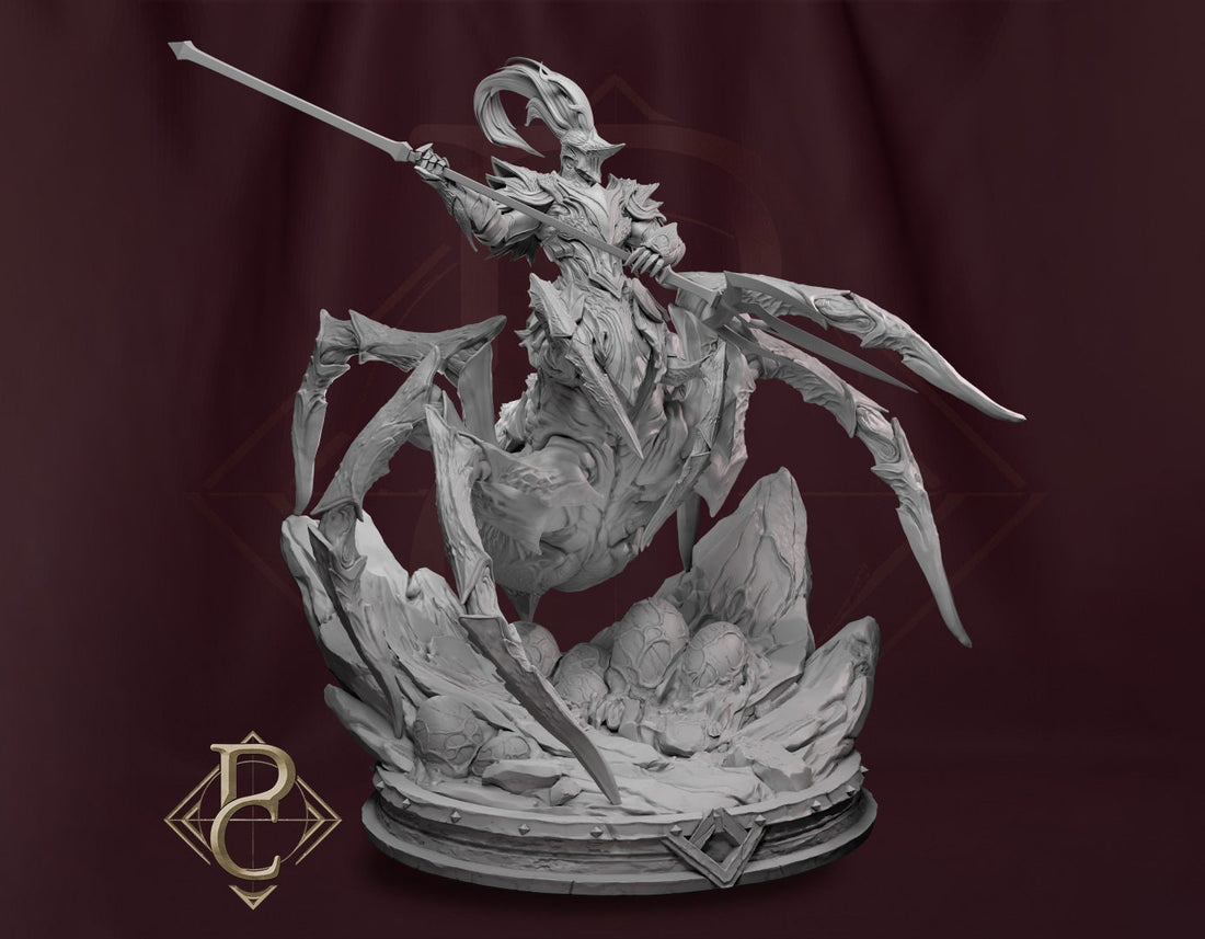 Arachnid Warrior Miniature, Riteris | Tabletop RPG Miniature | Parasite Collectibles | Roleplaying 3D Printed Fantasy Mini - 3DPrintDen