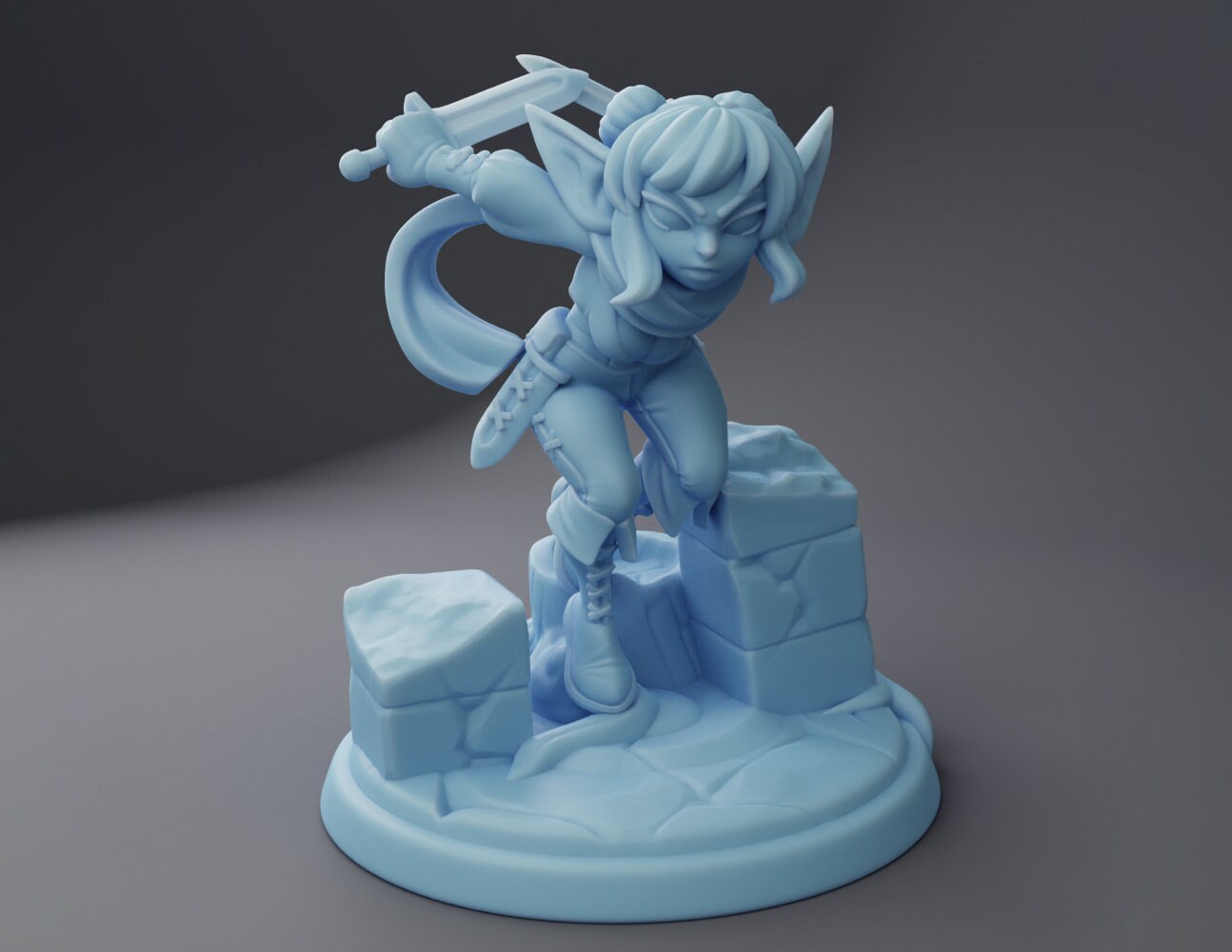 Female Goblin Rogue Miniature, Amanita | Twin Goddess Miniatures | Tabletop RPG Miniature | Roleplaying 3D Printed Fantasy Mini - 3DPrintDen