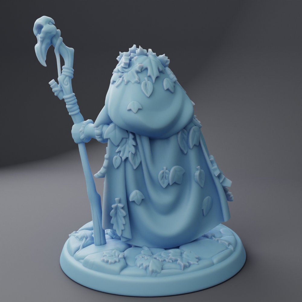 Female Goblin Druid Miniature, Leaf | Twin Goddess Miniatures | Tabletop RPG Miniature | Roleplaying 3D Printed Fantasy Mini - 3DPrintDen