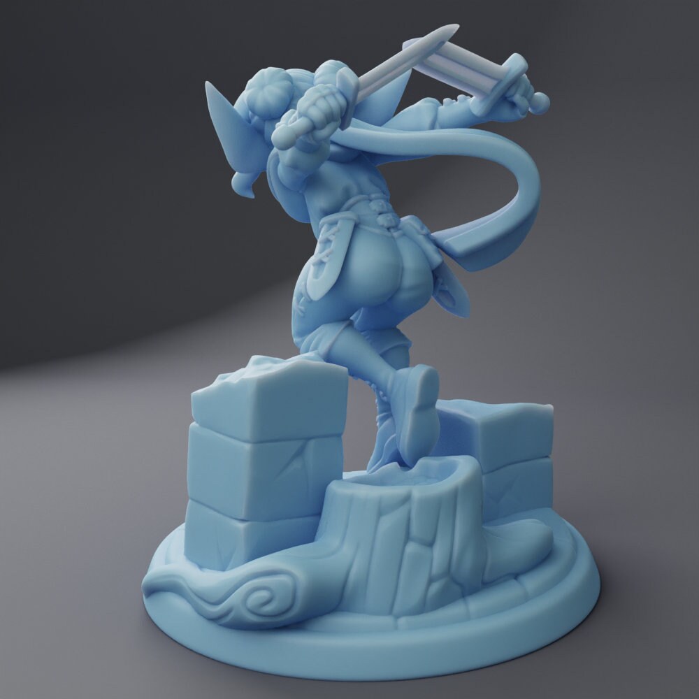 Female Goblin Rogue Miniature, Amanita | Twin Goddess Miniatures | Tabletop RPG Miniature | Roleplaying 3D Printed Fantasy Mini - 3DPrintDen