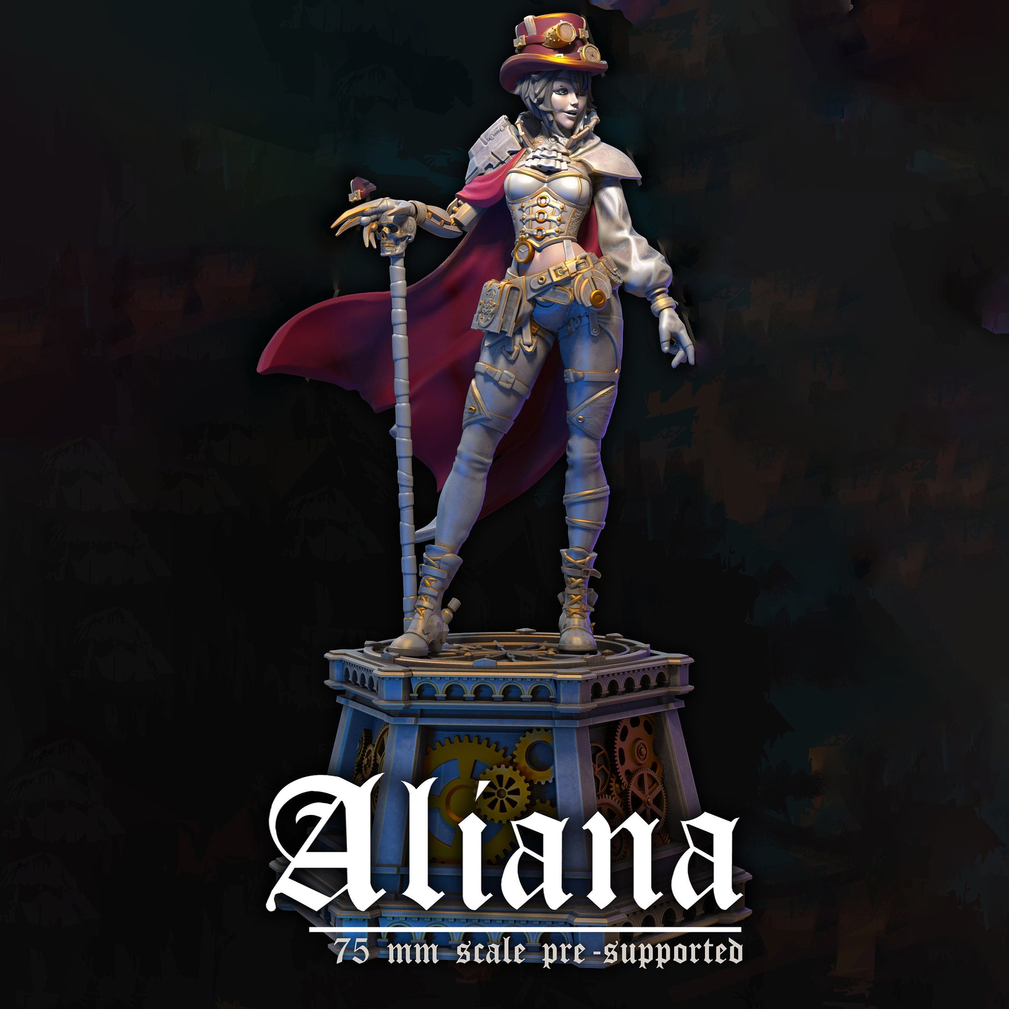 Female Steampunk Miniature, Aliana | Tabletop RPG Miniature | Dungeons and Maidens | Roleplaying 3D Printed Fantasy Mini - 3DPrintDen