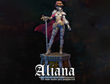 Female Steampunk Miniature, Aliana | Tabletop RPG Miniature | Dungeons and Maidens | Roleplaying 3D Printed Fantasy Mini - 3DPrintDen