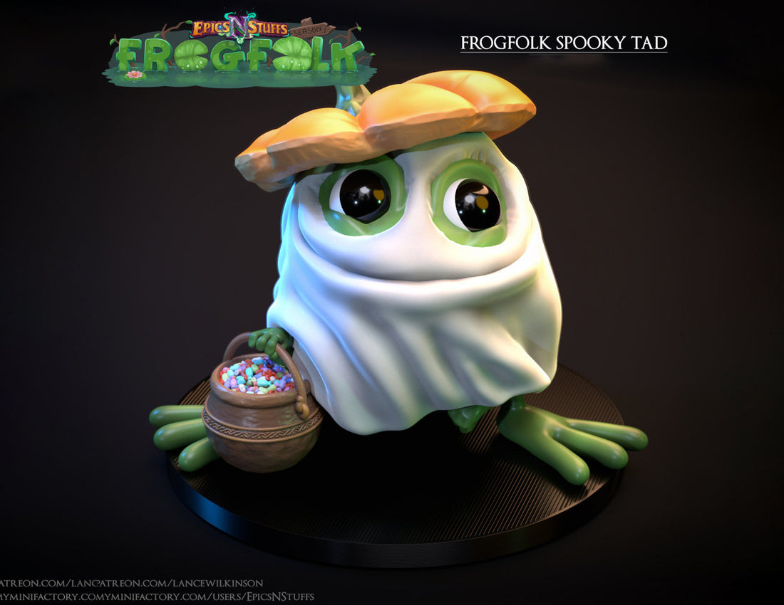 Spooky Frogfolk Miniature | Tabletop RPG Miniature | Epic 'N' Stuff | Roleplaying 3D Printed Fantasy Mini - 3DPrintDen