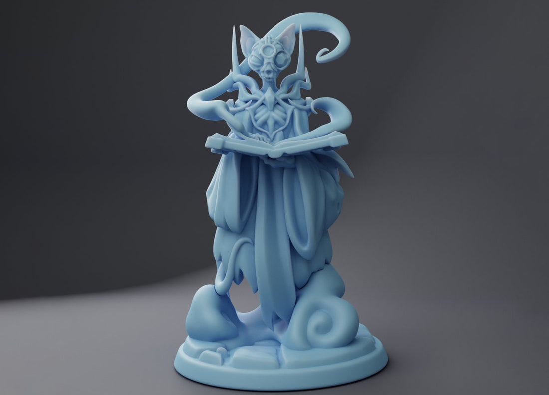 Cat Lich Miniature | Twin Goddess Miniatures | Tabletop RPG Miniature | Roleplaying 3D Printed Fantasy Mini - 3DPrintDen