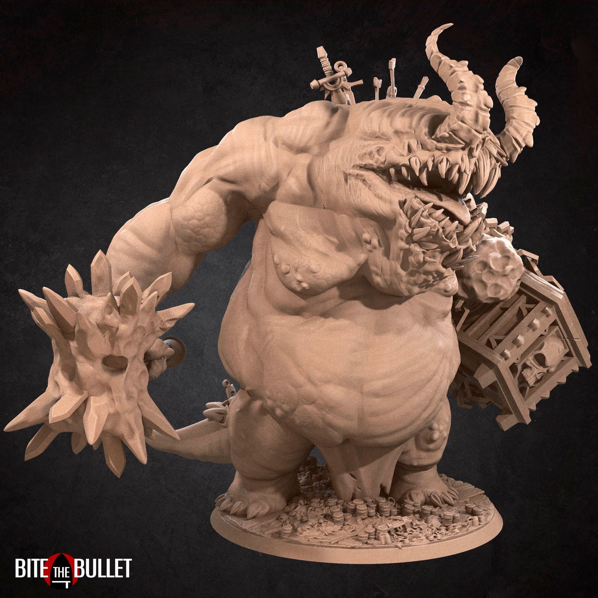 Greed Demon Miniature | Tabletop RPG Miniature | Bite the Bullet | Roleplaying 3D Printed Fantasy Mini - 3DPrintDen