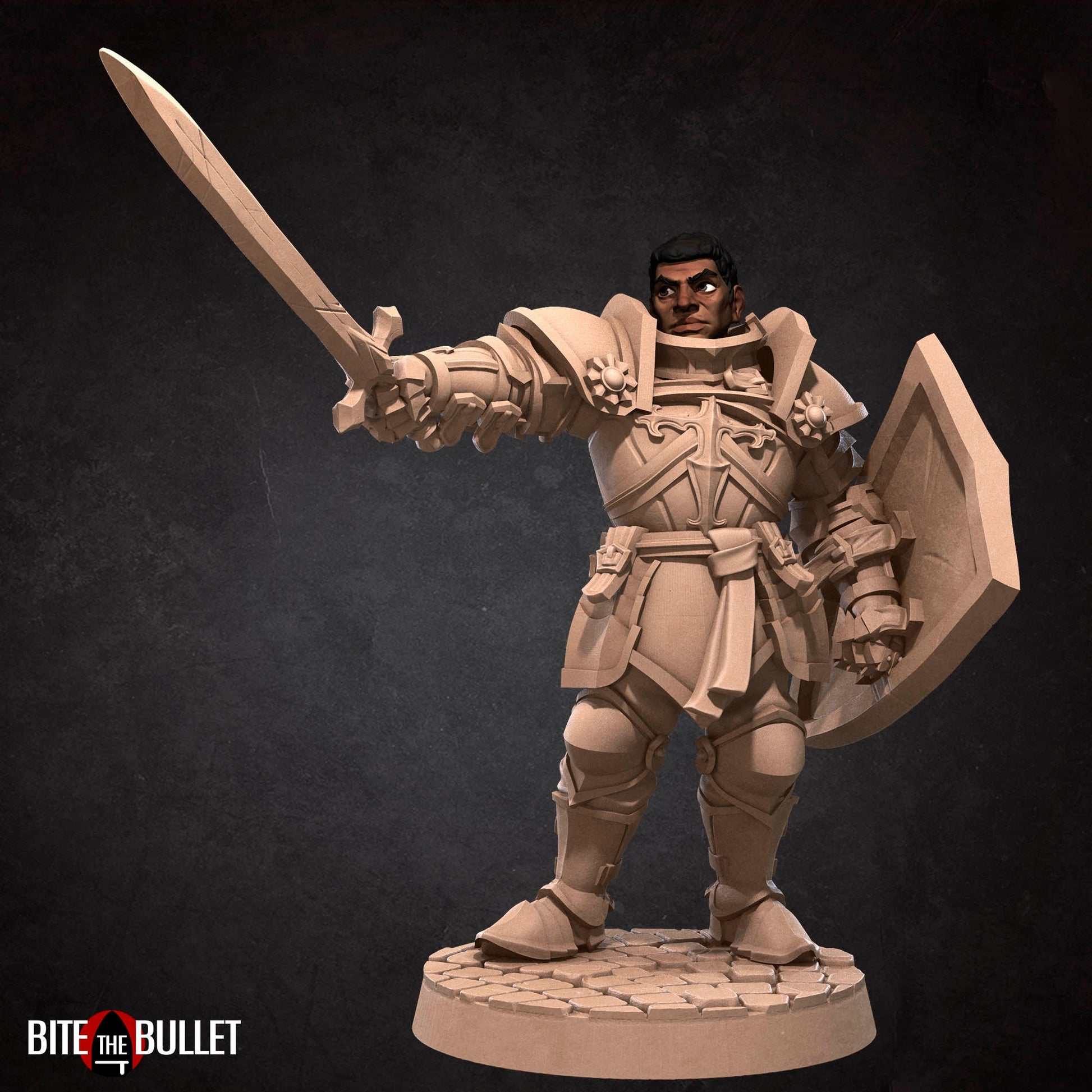 Paladin Miniature | Tabletop RPG Miniature | Bite the Bullet | Roleplaying 3D Printed Fantasy Mini - 3DPrintDen