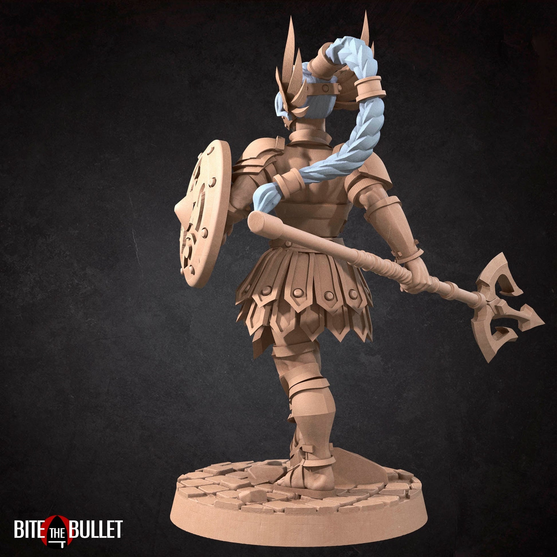 Amazon Warrior Miniature | Tabletop RPG Miniature | Bite the Bullet | Roleplaying 3D Printed Fantasy Mini - 3DPrintDen