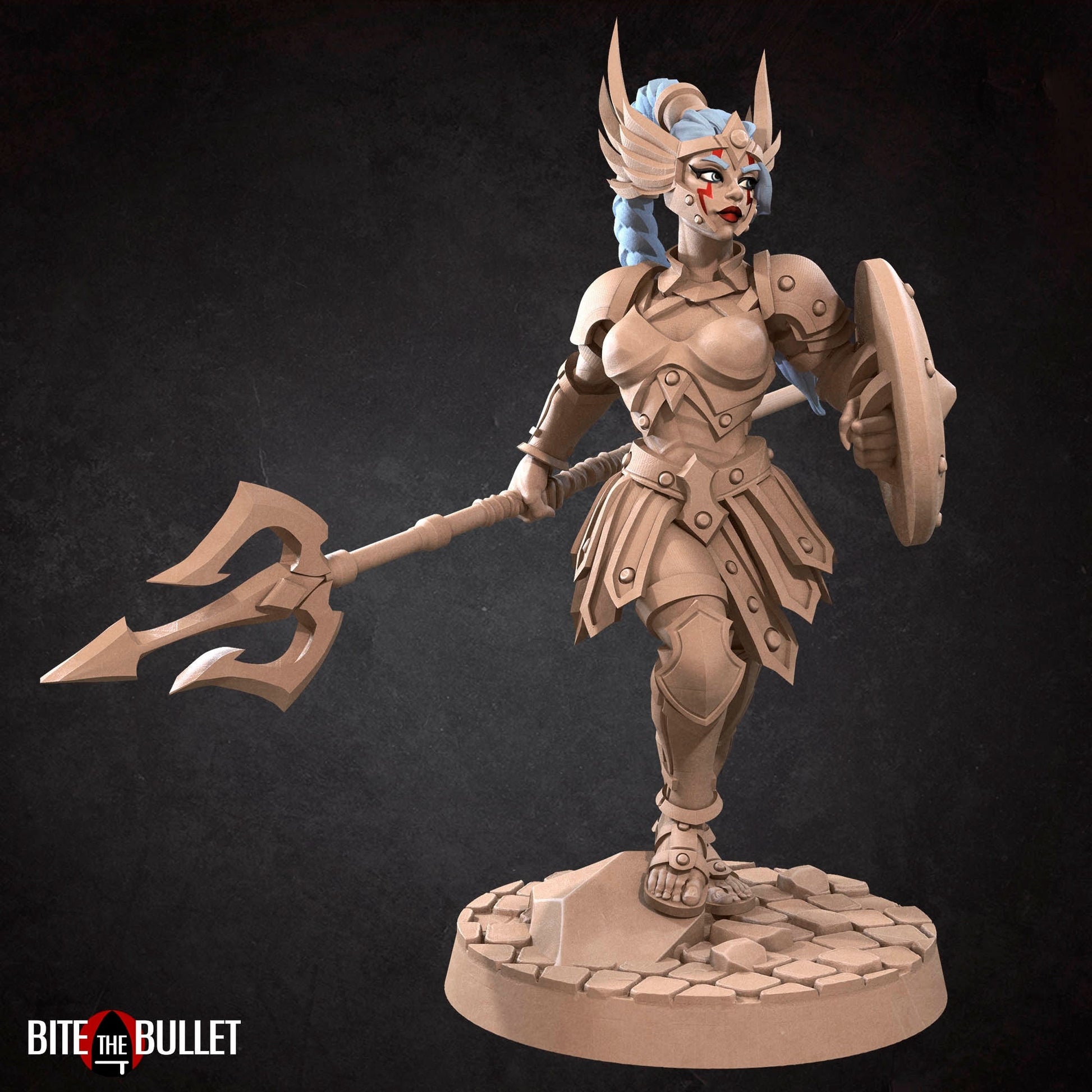 Amazon Warrior Miniature | Tabletop RPG Miniature | Bite the Bullet | Roleplaying 3D Printed Fantasy Mini - 3DPrintDen