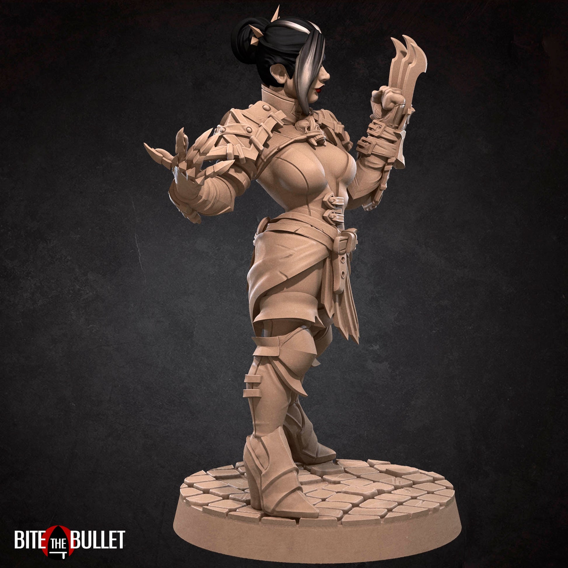 Female Assassin Miniature | Tabletop RPG Miniature | Bite the Bullet | Roleplaying 3D Printed Fantasy Mini - 3DPrintDen