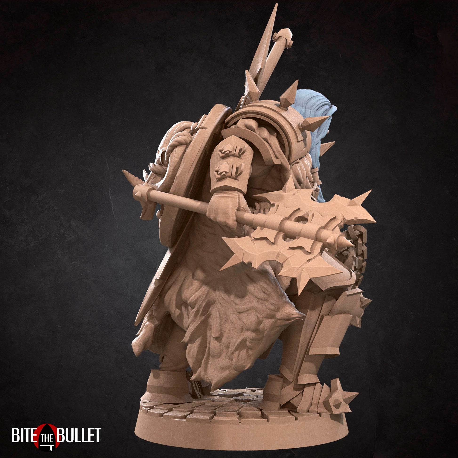 Barbarian Miniature | Tabletop RPG Miniature | Bite the Bullet | Roleplaying 3D Printed Fantasy Mini - 3DPrintDen