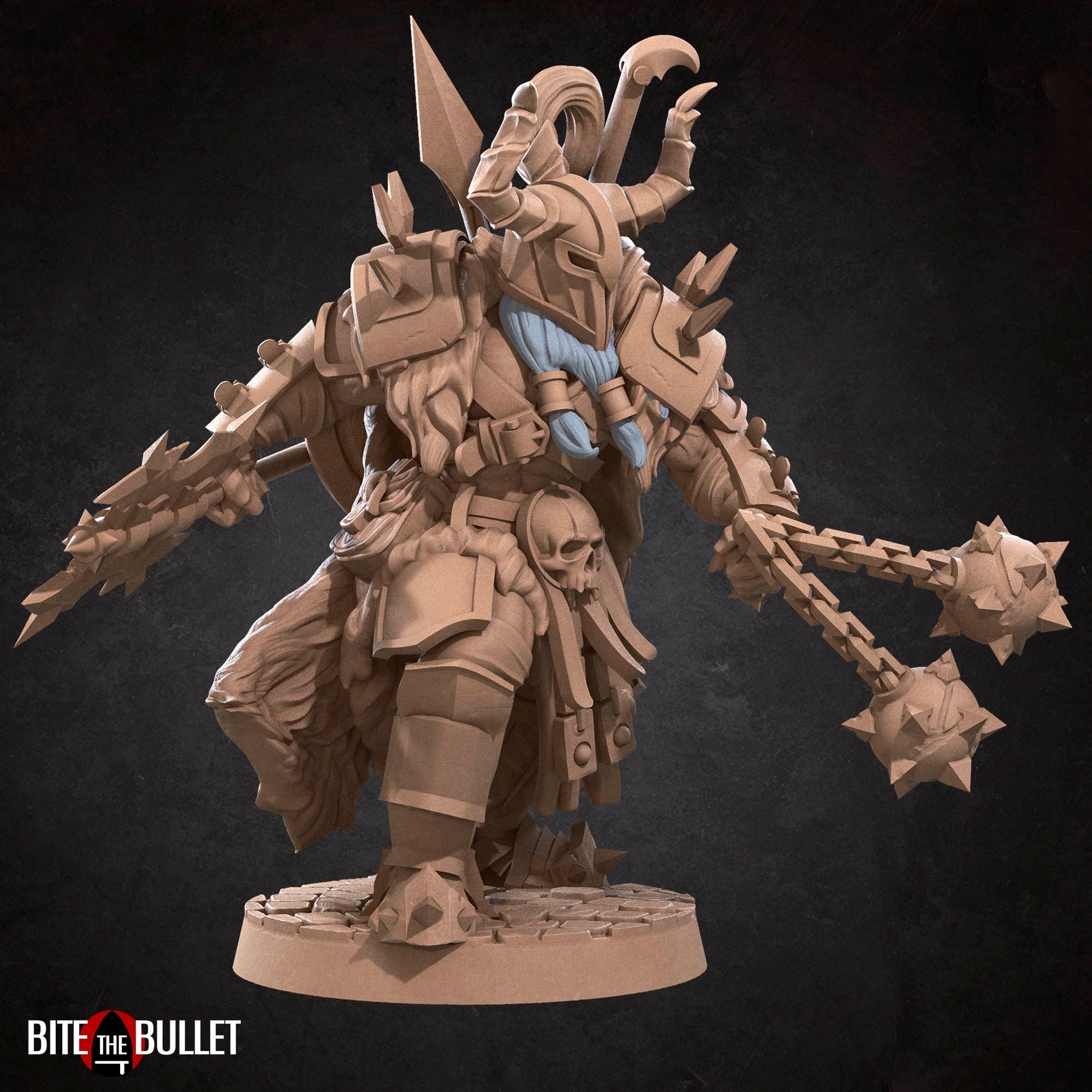 Barbarian Miniature | Tabletop RPG Miniature | Bite the Bullet | Roleplaying 3D Printed Fantasy Mini - 3DPrintDen