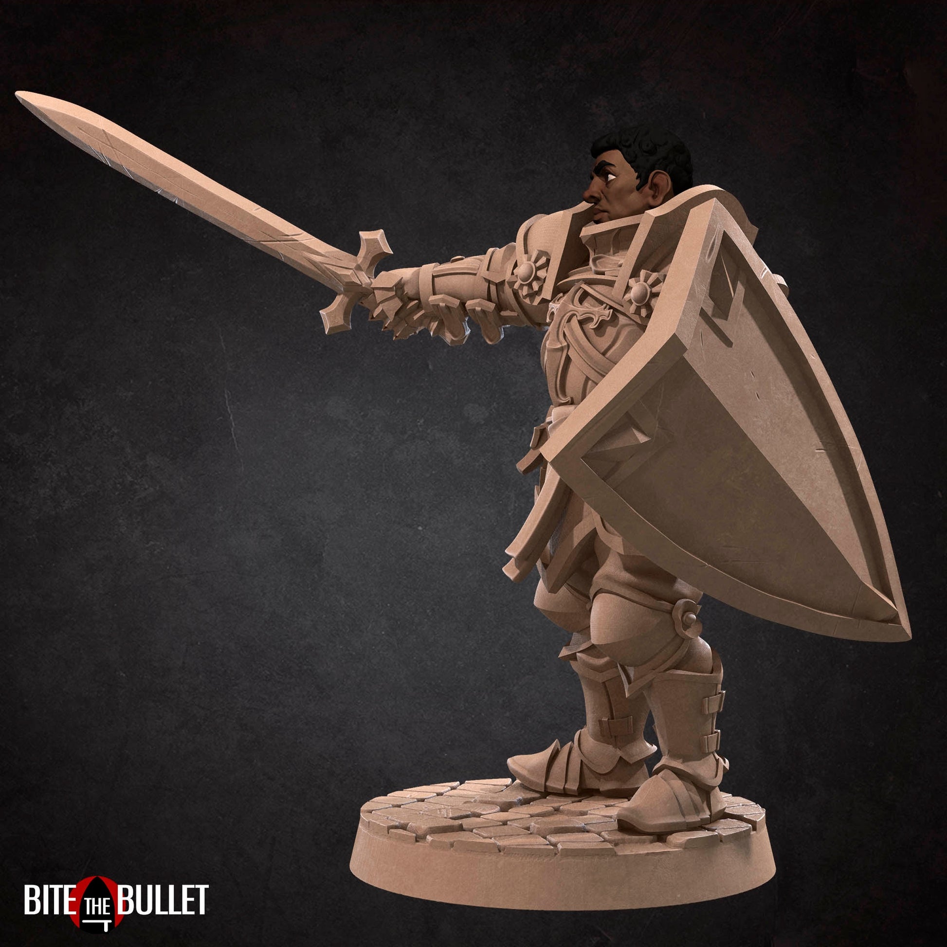 Paladin Miniature | Tabletop RPG Miniature | Bite the Bullet | Roleplaying 3D Printed Fantasy Mini - 3DPrintDen