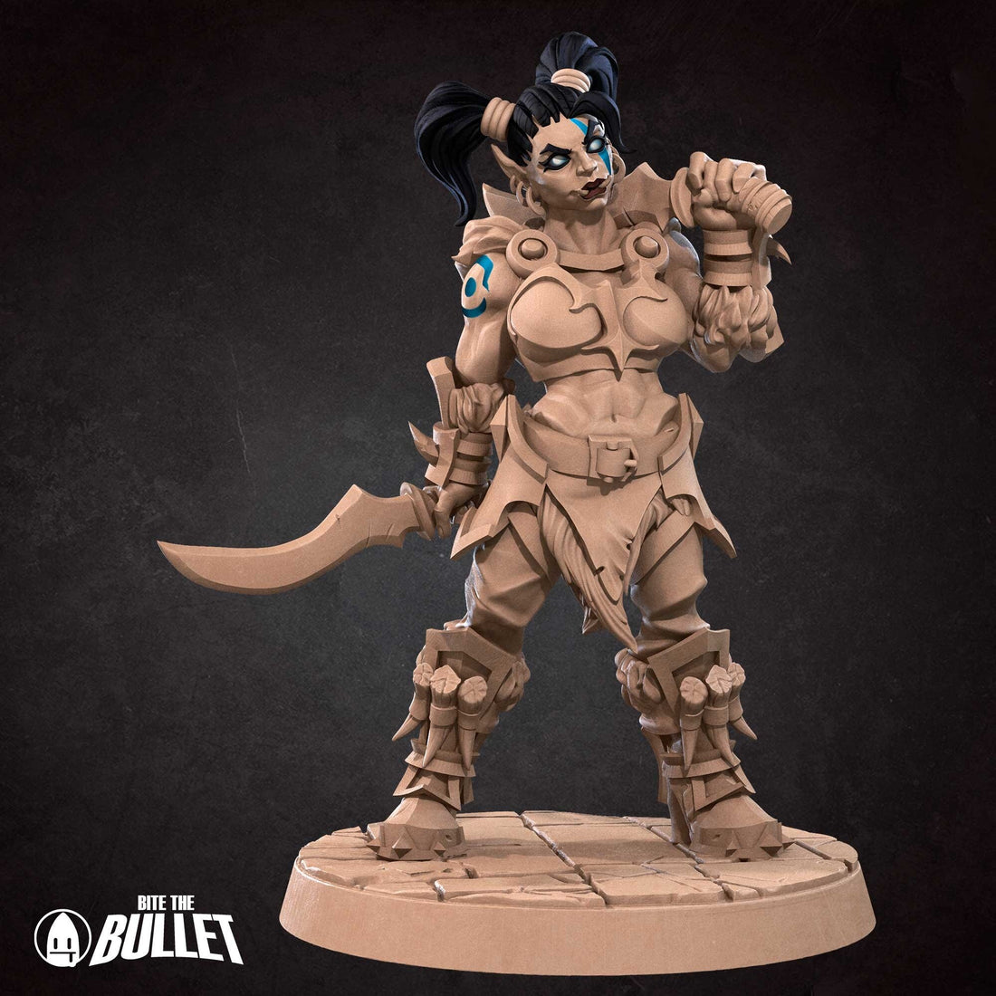 Female Orc Rogue Miniature | Tabletop RPG Miniature | Bite the Bullet | Roleplaying 3D Printed Fantasy Mini - 3DPrintDen