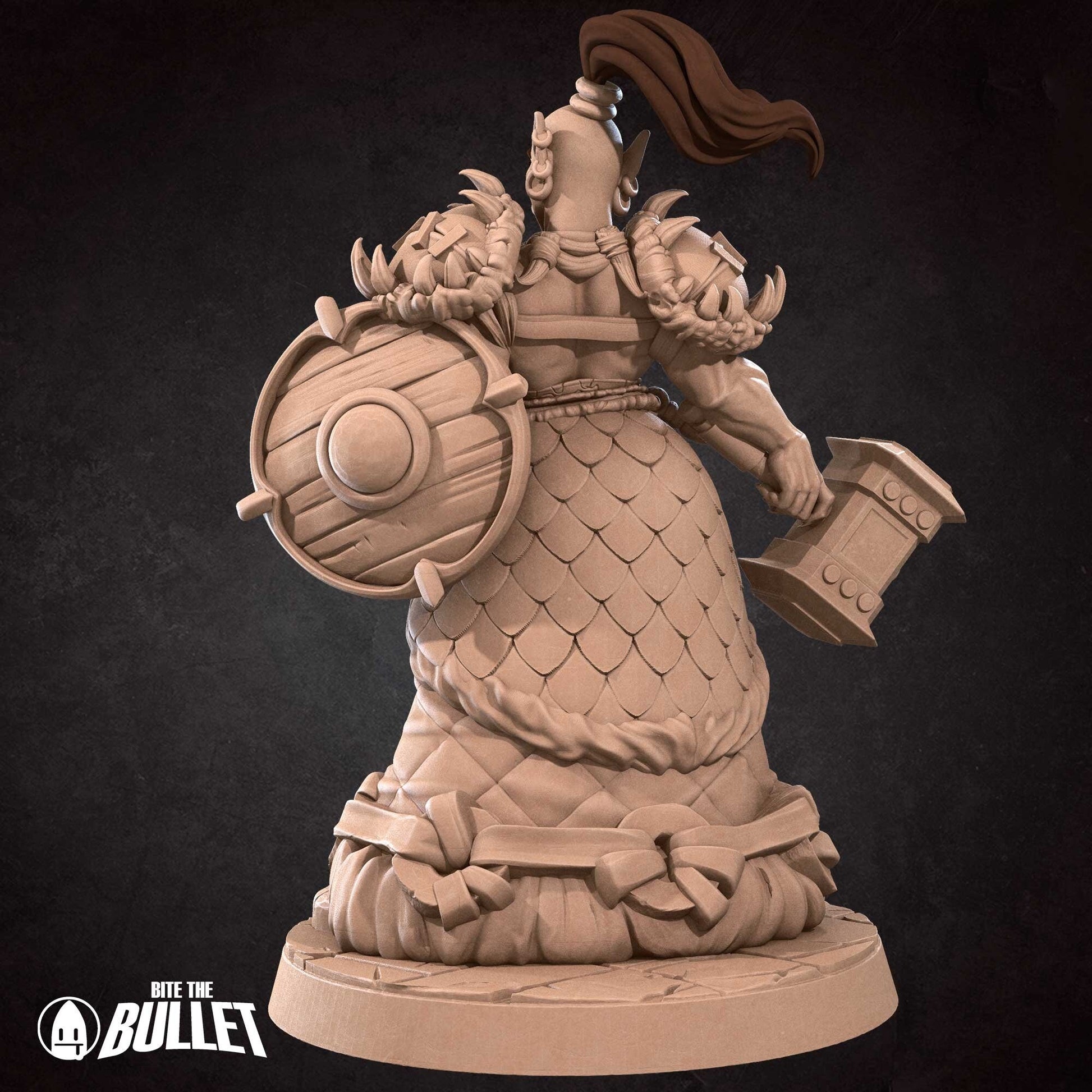 Female Orc Fighter Miniature | Tabletop RPG Miniature | Bite the Bullet | Roleplaying 3D Printed Fantasy Mini - 3DPrintDen