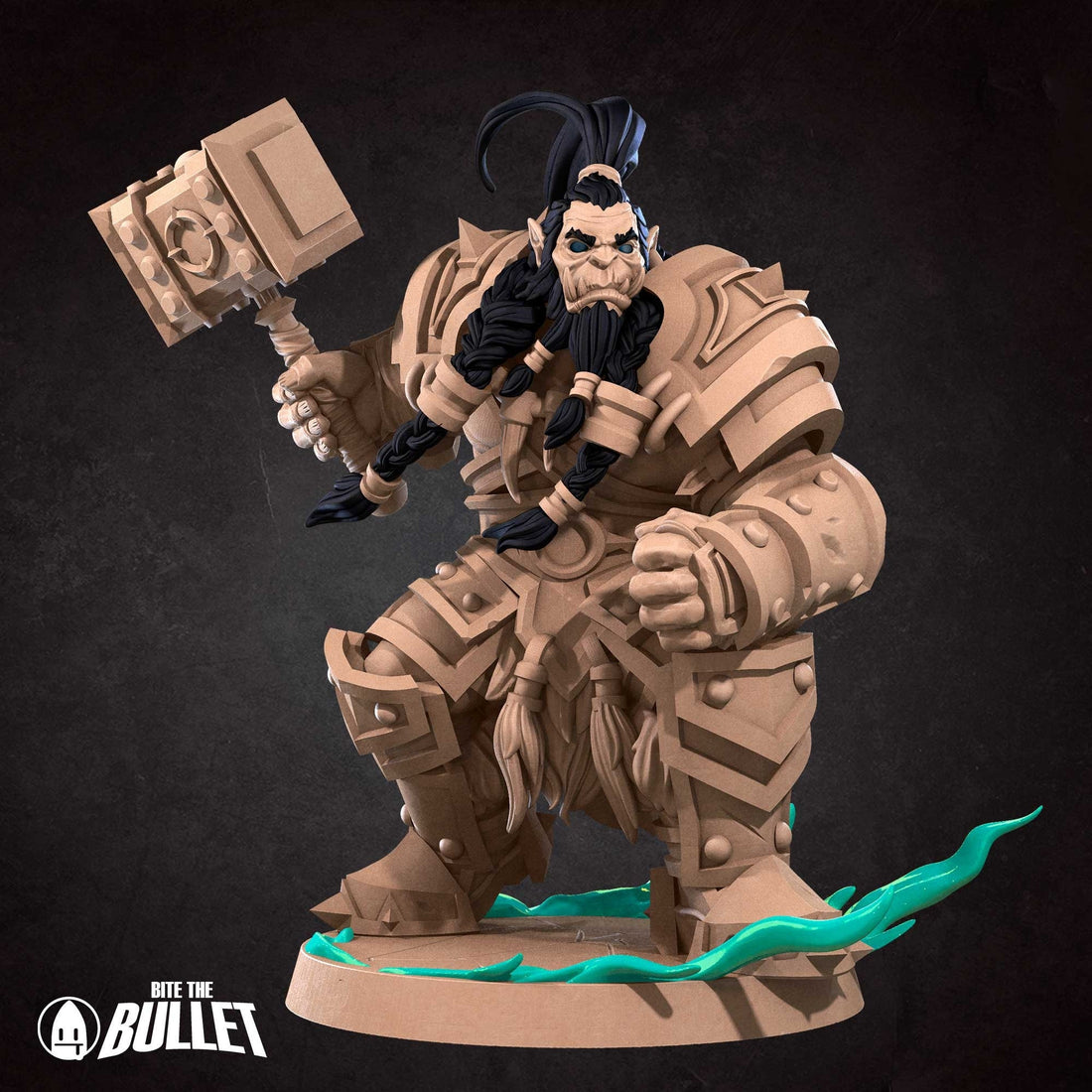 Orc Paladin Miniature | Tabletop RPG Miniature | Bite the Bullet | Roleplaying 3D Printed Fantasy Mini - 3DPrintDen