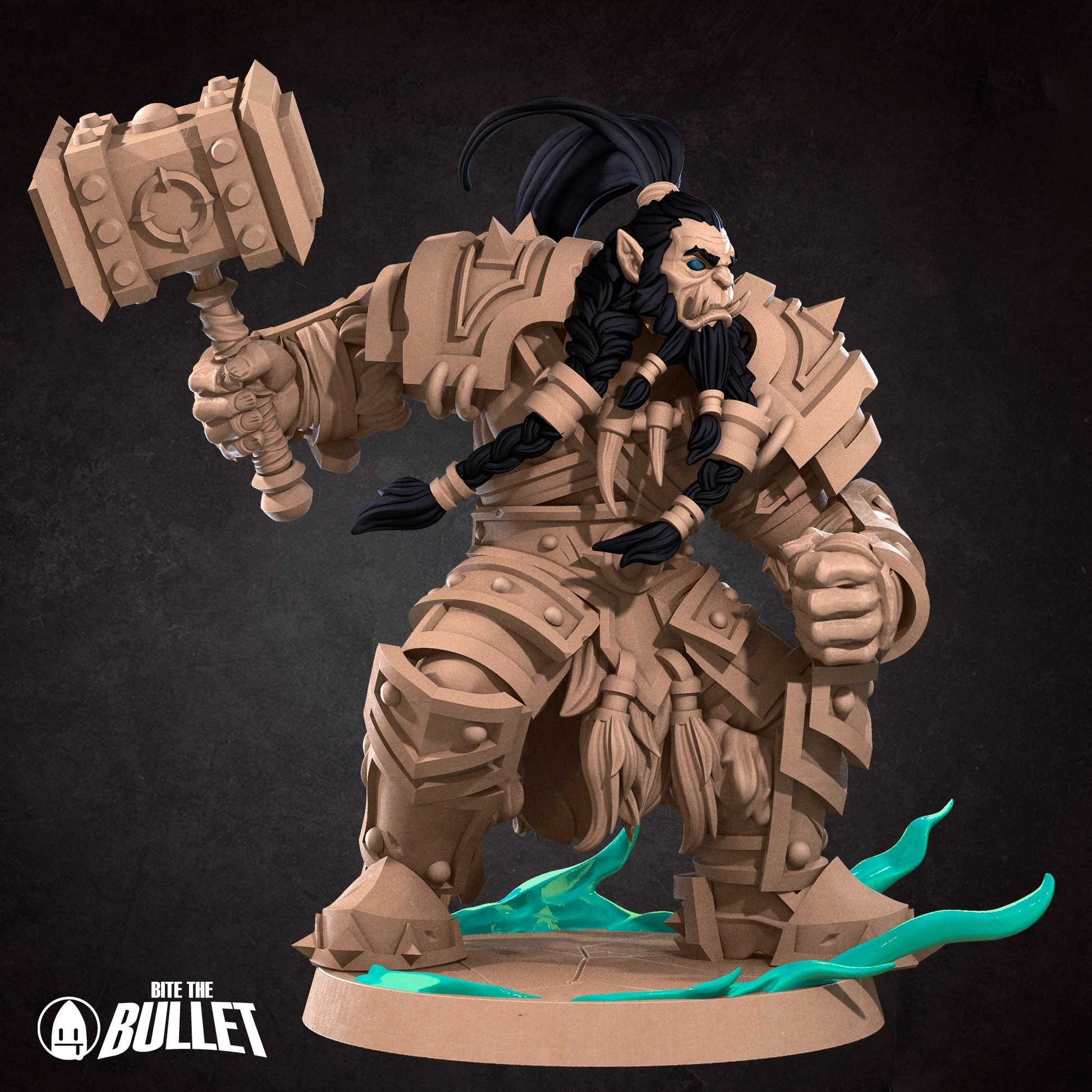 Orc Paladin Miniature | Tabletop RPG Miniature | Bite the Bullet | Roleplaying 3D Printed Fantasy Mini - 3DPrintDen