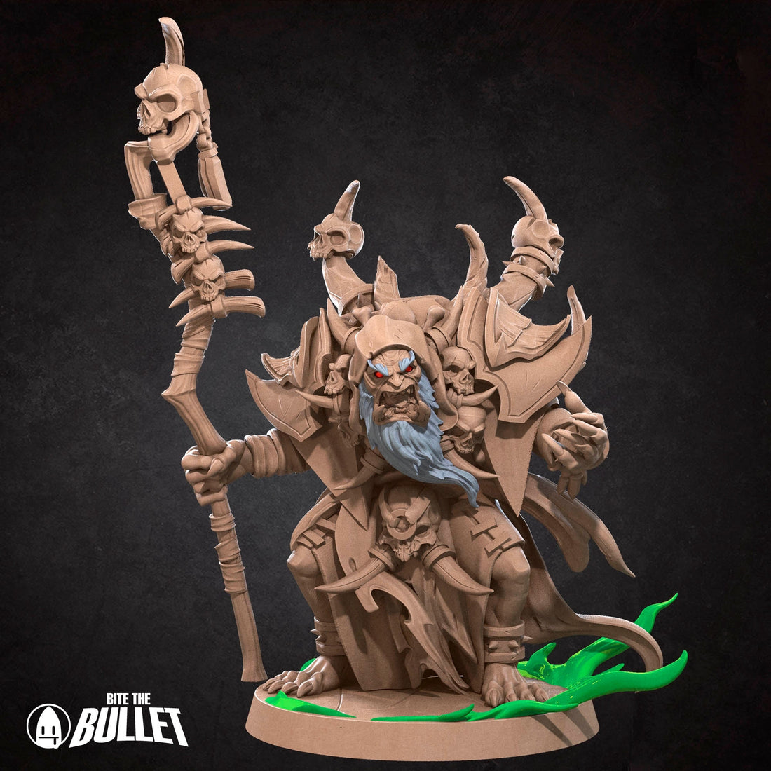 Orc Warlock Miniature | Tabletop RPG Miniature | Bite the Bullet | Roleplaying 3D Printed Fantasy Mini - 3DPrintDen