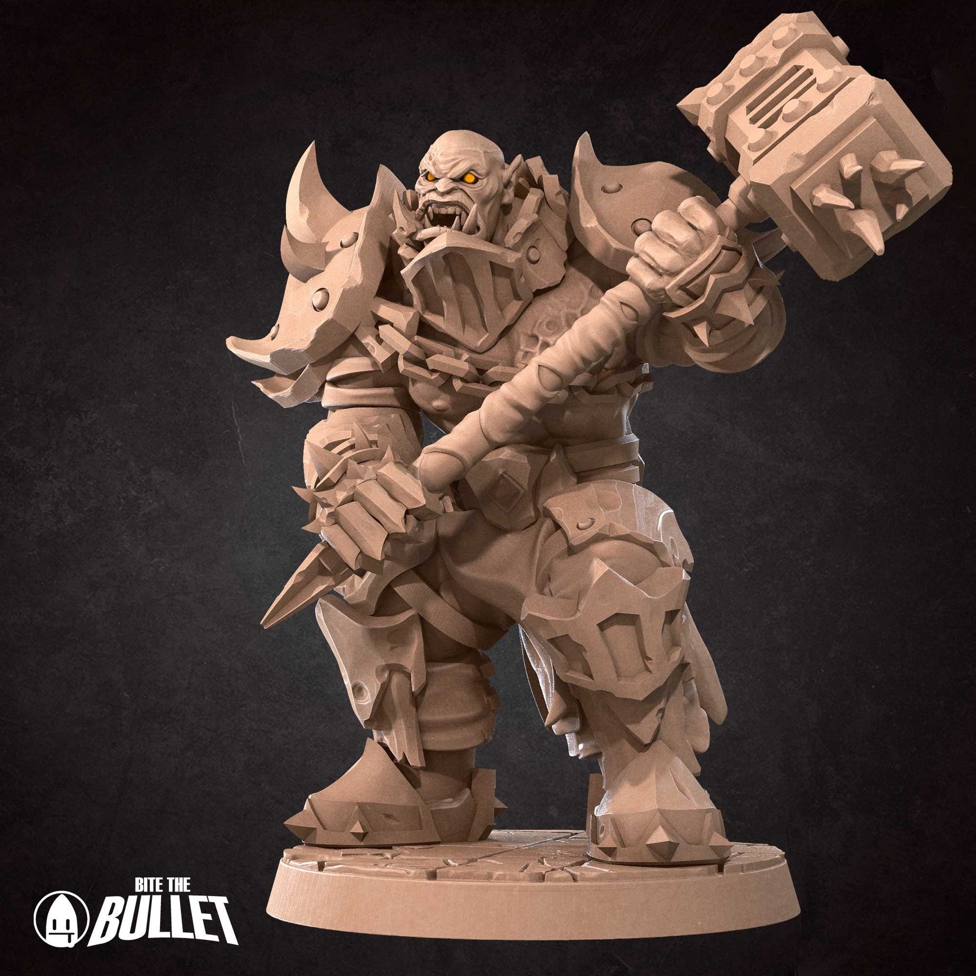 Orc Warlord Miniature | Tabletop RPG Miniature | Bite the Bullet | Roleplaying 3D Printed Fantasy Mini - 3DPrintDen