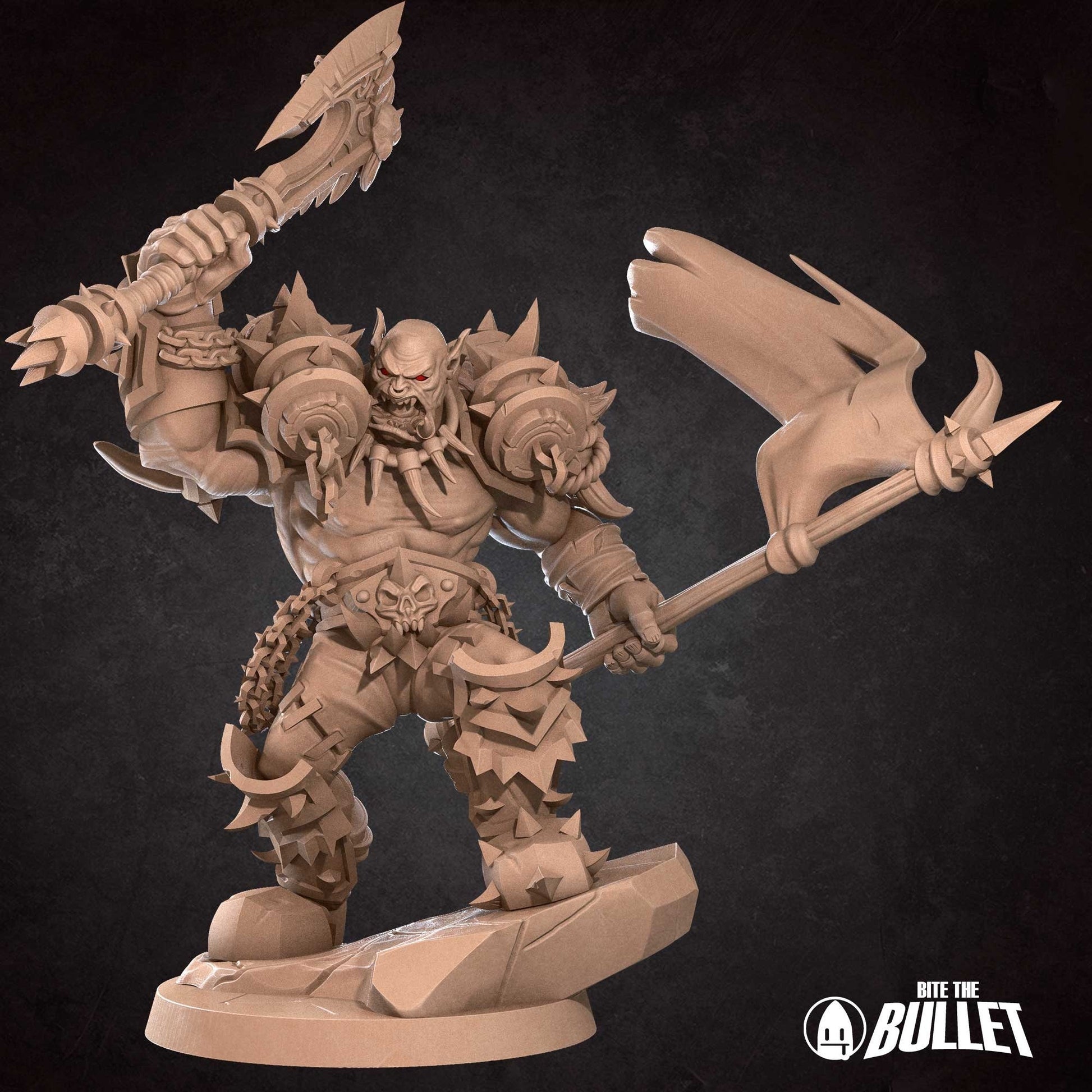 Orc Warrior Miniature | Tabletop RPG Miniature | Bite the Bullet | Roleplaying 3D Printed Fantasy Mini - 3DPrintDen