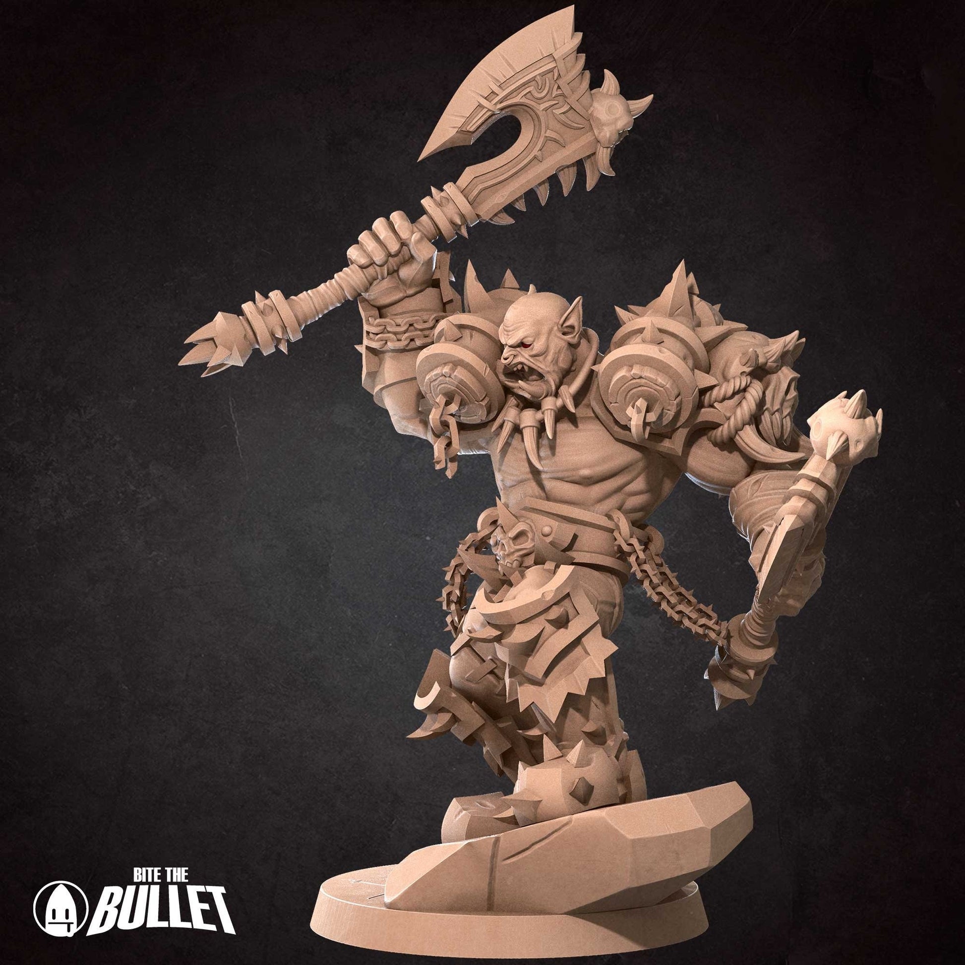 Orc Warrior Miniature | Tabletop RPG Miniature | Bite the Bullet | Roleplaying 3D Printed Fantasy Mini - 3DPrintDen