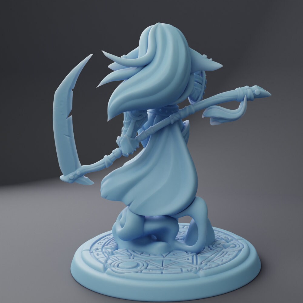 Female Goblin Reaper Miniature | Twin Goddess Miniatures | Tabletop RPG Miniature | Roleplaying 3D Printed Fantasy Mini - 3DPrintDen