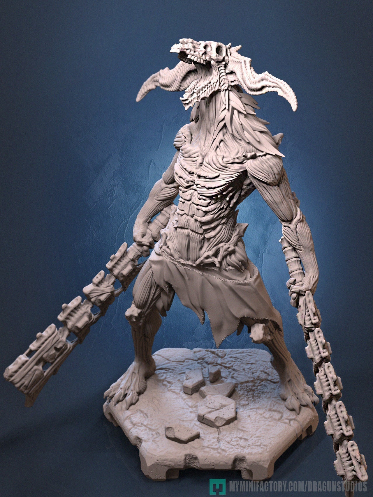 Screaming Demon Miniature | Dragun Studios | Tabletop RPG Miniature | Roleplaying 3D Printed Fantasy Mini - 3DPrintDen