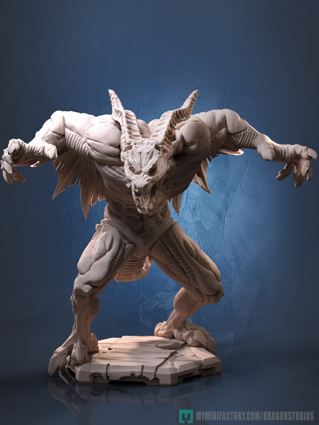 Demon Miniature | Dragun Studios | Tabletop RPG Miniature | Roleplaying 3D Printed Fantasy Mini - 3DPrintDen