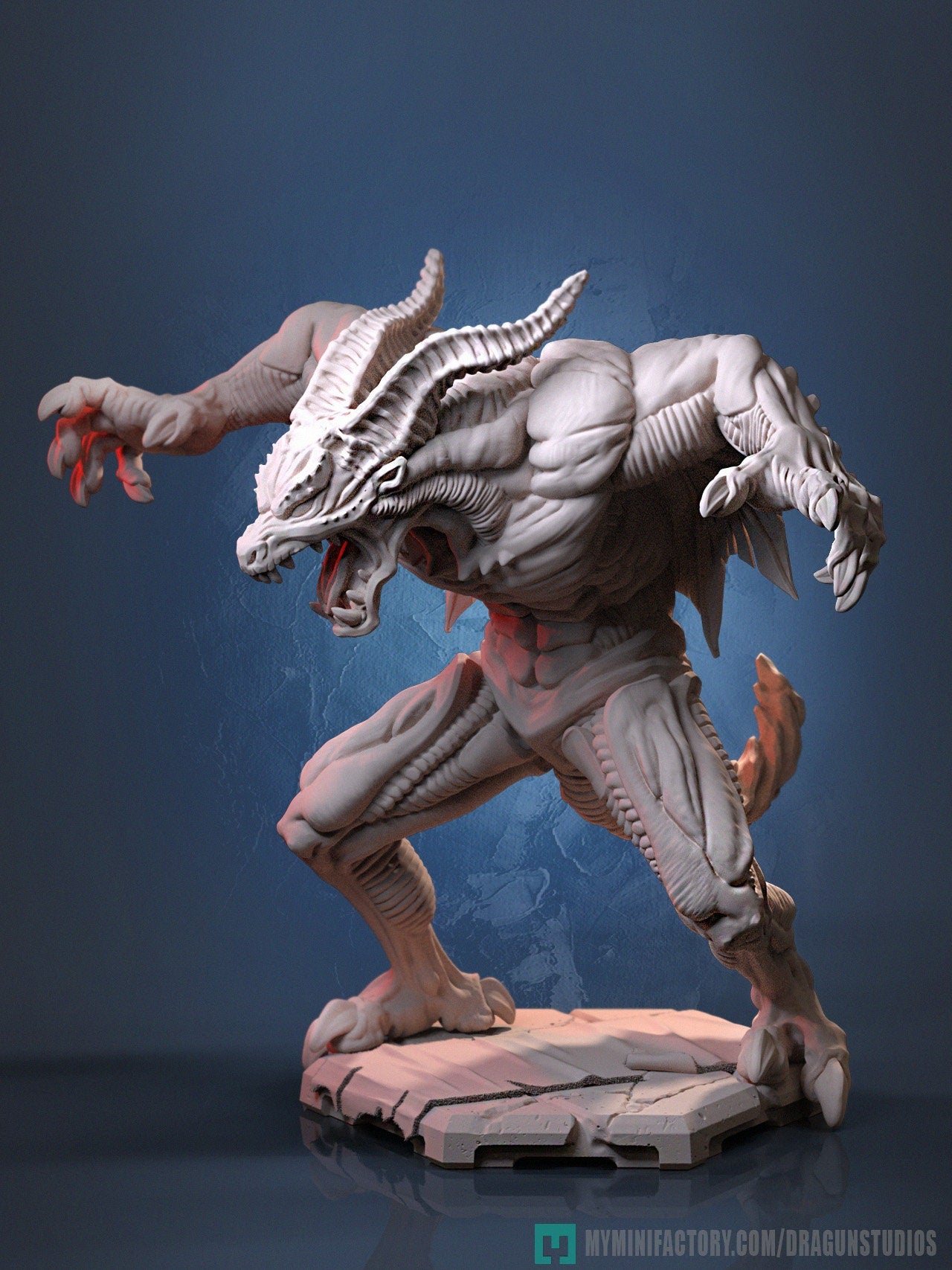 Demon Miniature | Dragun Studios | Tabletop RPG Miniature | Roleplaying 3D Printed Fantasy Mini - 3DPrintDen