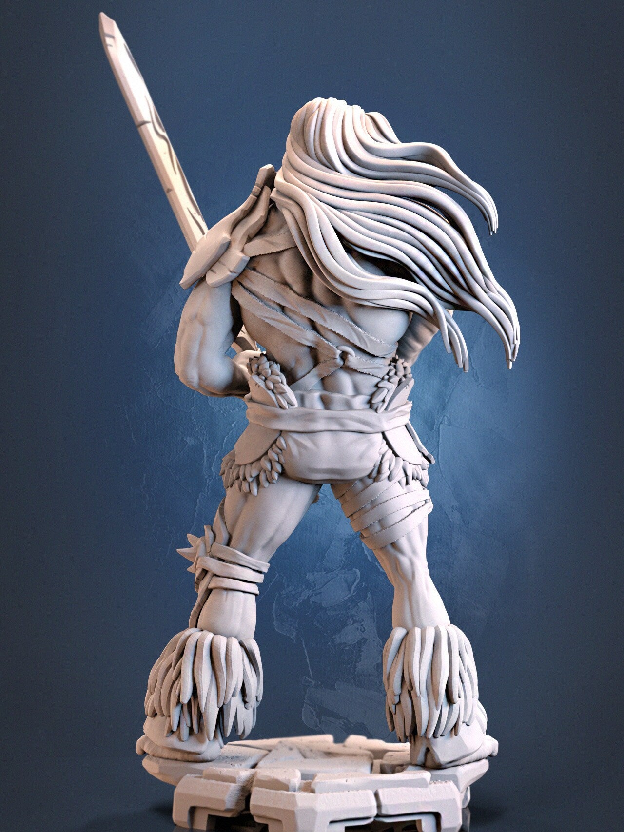 Barbarian Miniature | Dragun Studios | Tabletop RPG Miniature | Roleplaying 3D Printed Fantasy Mini - 3DPrintDen