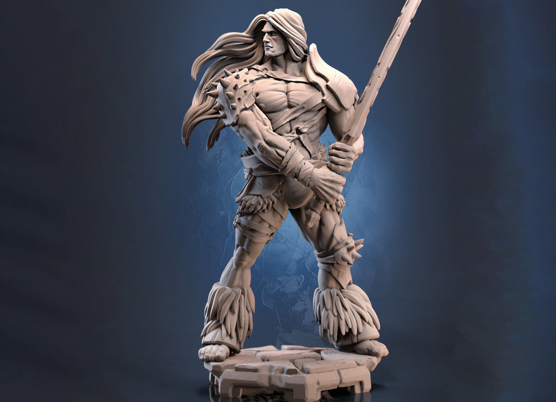 Barbarian Miniature | Dragun Studios | Tabletop RPG Miniature | Roleplaying 3D Printed Fantasy Mini - 3DPrintDen