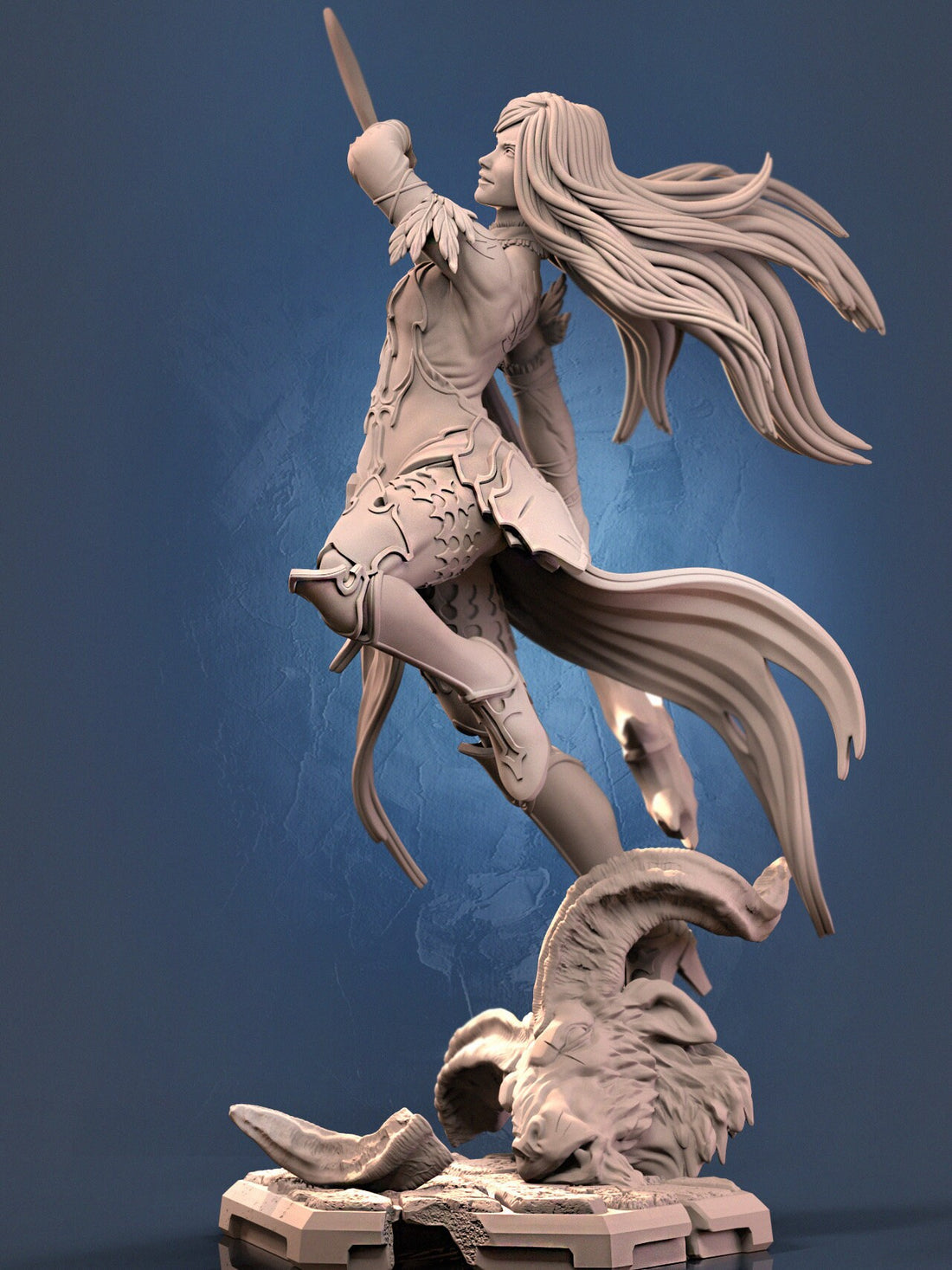 Female Warrior Miniature | Dragun Studios | Tabletop RPG Miniature | Roleplaying 3D Printed Fantasy Mini - 3DPrintDen