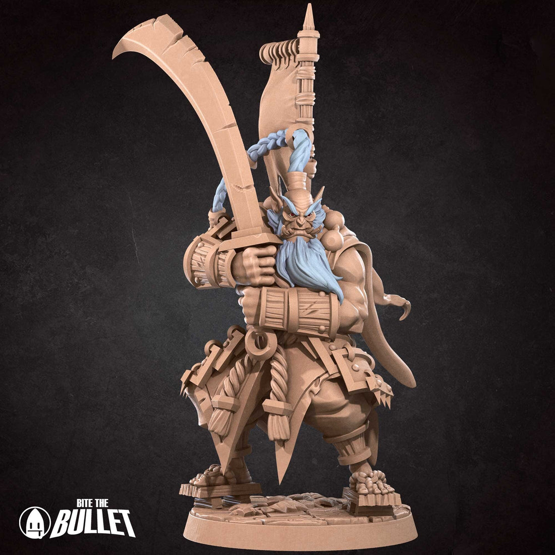 Orc Swordmaster Miniature | Tabletop RPG Miniature | Bite the Bullet | Roleplaying 3D Printed Fantasy Mini - 3DPrintDen