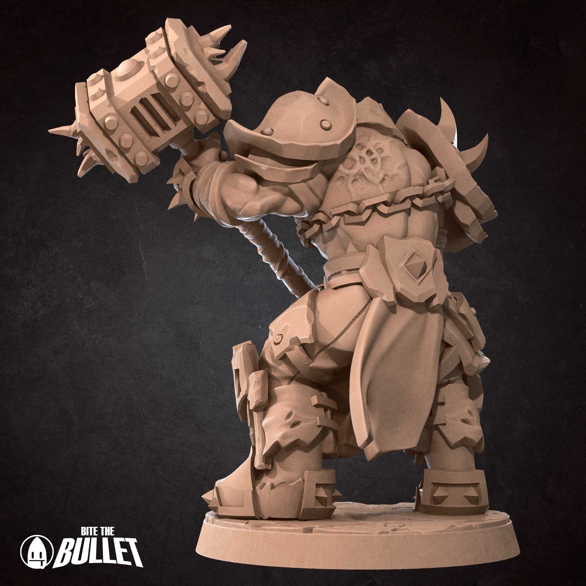 Orc Warlord Miniature | Tabletop RPG Miniature | Bite the Bullet | Roleplaying 3D Printed Fantasy Mini - 3DPrintDen