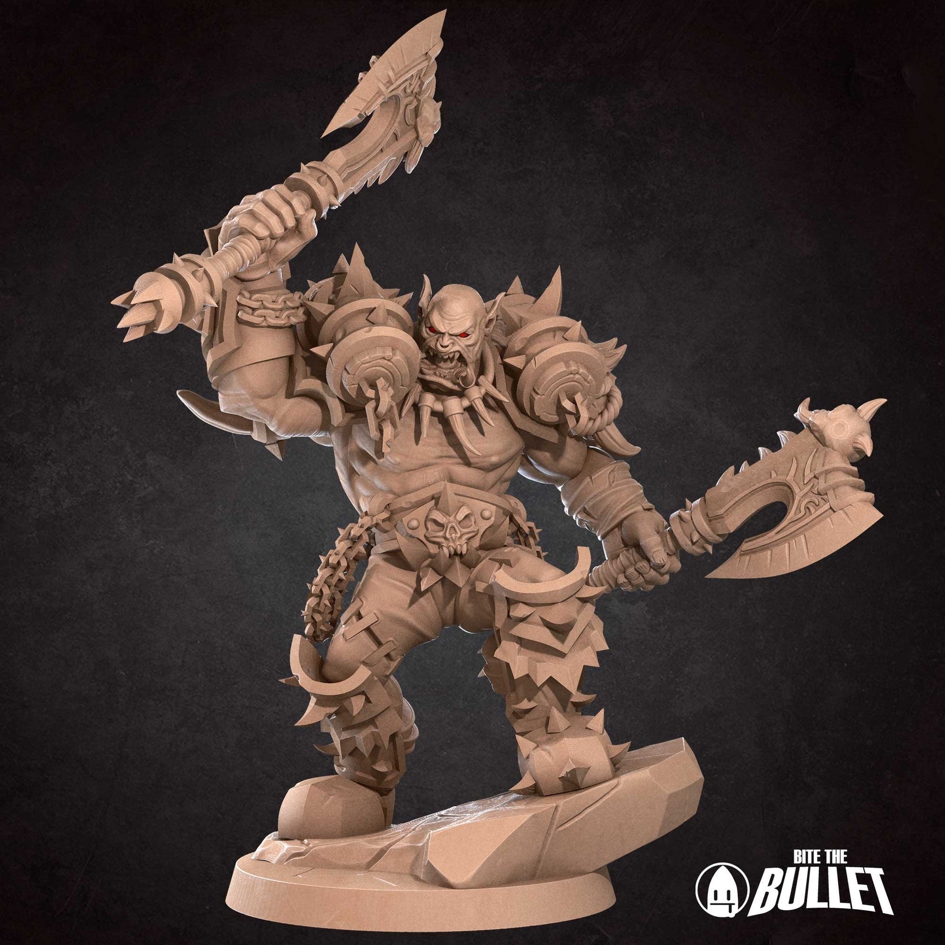 Orc Warrior Miniature | Tabletop RPG Miniature | Bite the Bullet | Roleplaying 3D Printed Fantasy Mini - 3DPrintDen