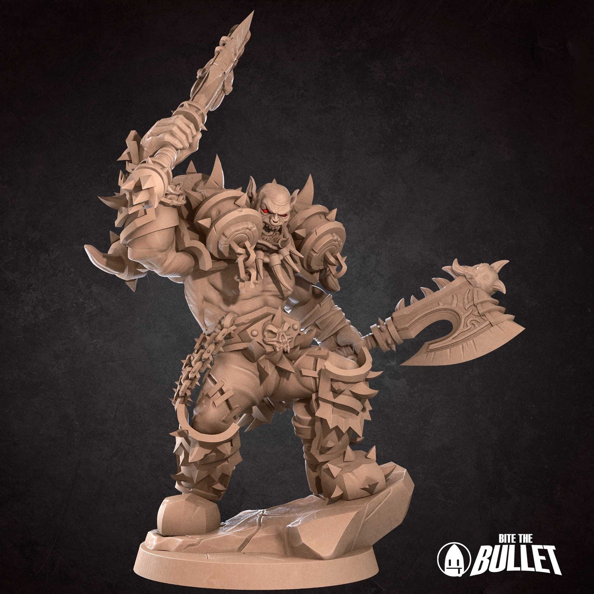 Orc Warrior Miniature | Tabletop RPG Miniature | Bite the Bullet | Roleplaying 3D Printed Fantasy Mini - 3DPrintDen