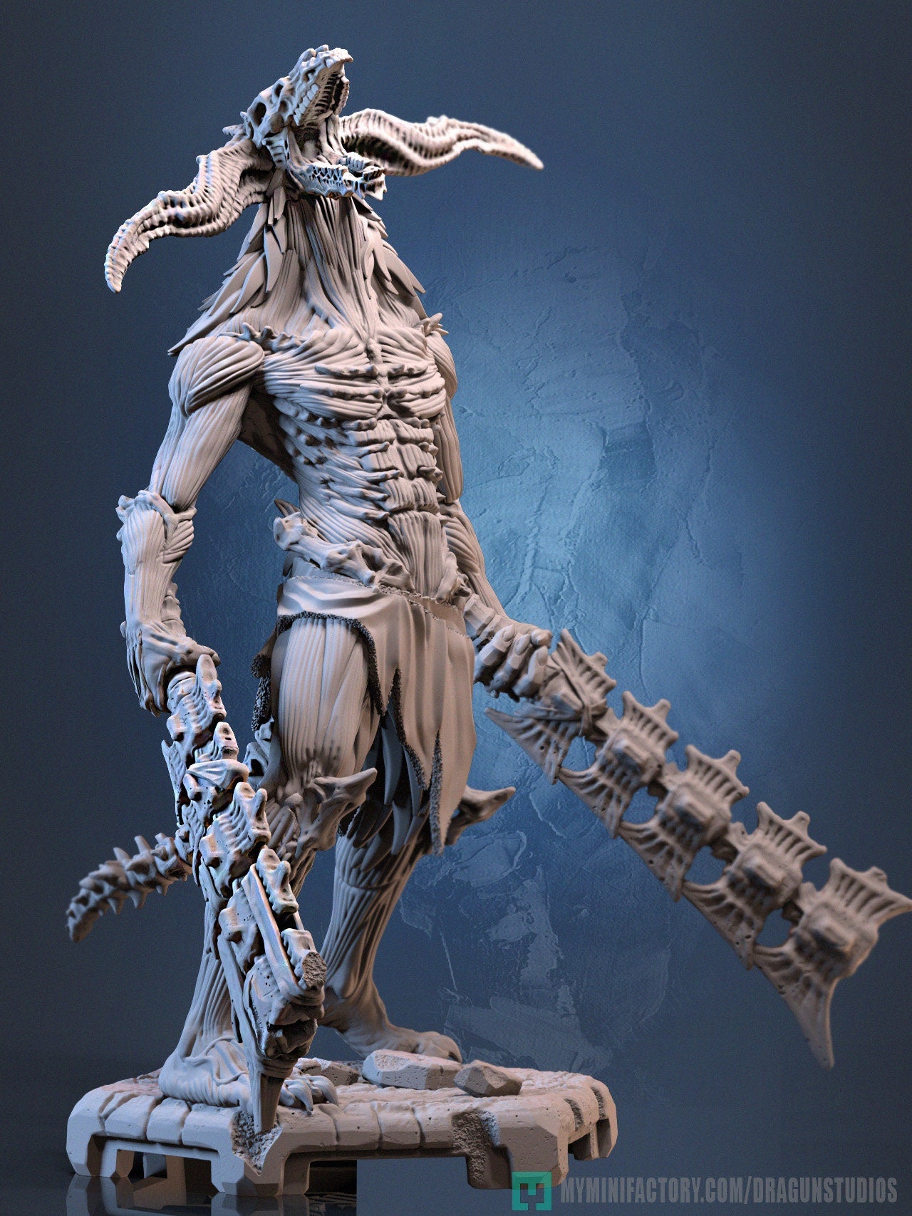 Screaming Demon Miniature | Dragun Studios | Tabletop RPG Miniature | Roleplaying 3D Printed Fantasy Mini - 3DPrintDen