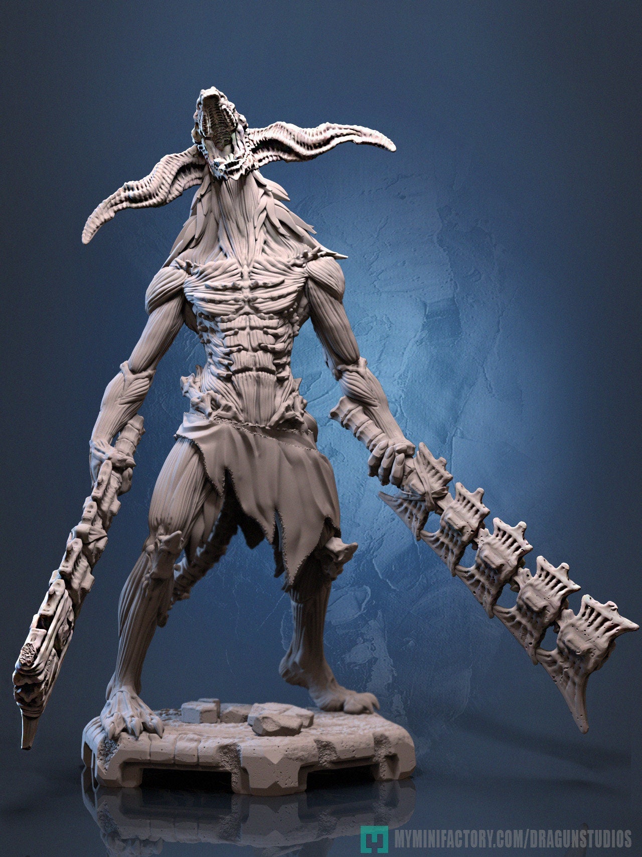 Screaming Demon Miniature | Dragun Studios | Tabletop RPG Miniature | Roleplaying 3D Printed Fantasy Mini - 3DPrintDen