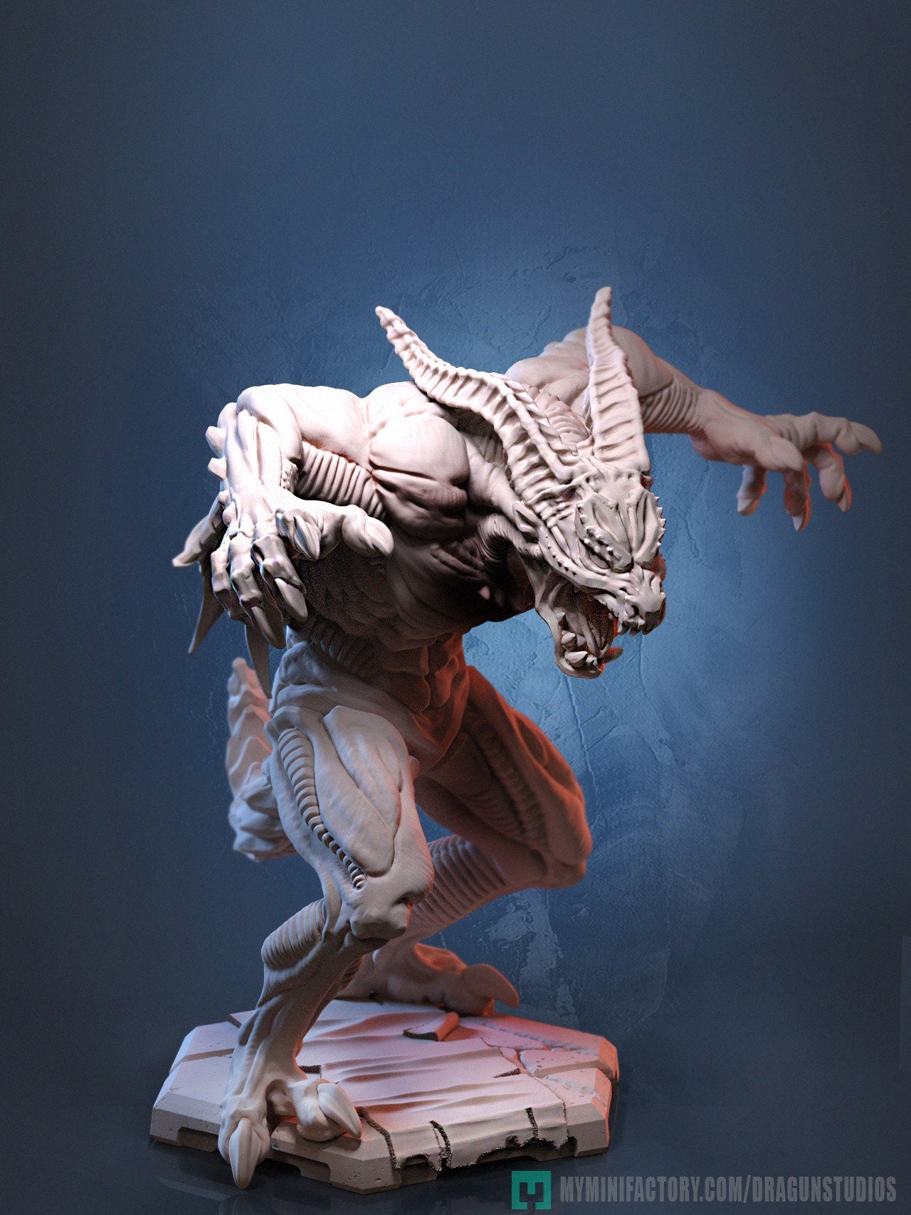 Demon Miniature | Dragun Studios | Tabletop RPG Miniature | Roleplaying 3D Printed Fantasy Mini - 3DPrintDen