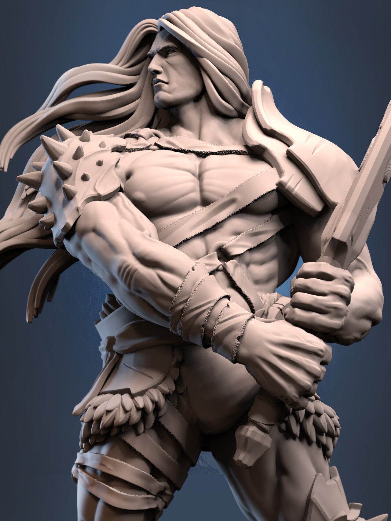 Barbarian Miniature | Dragun Studios | Tabletop RPG Miniature | Roleplaying 3D Printed Fantasy Mini - 3DPrintDen