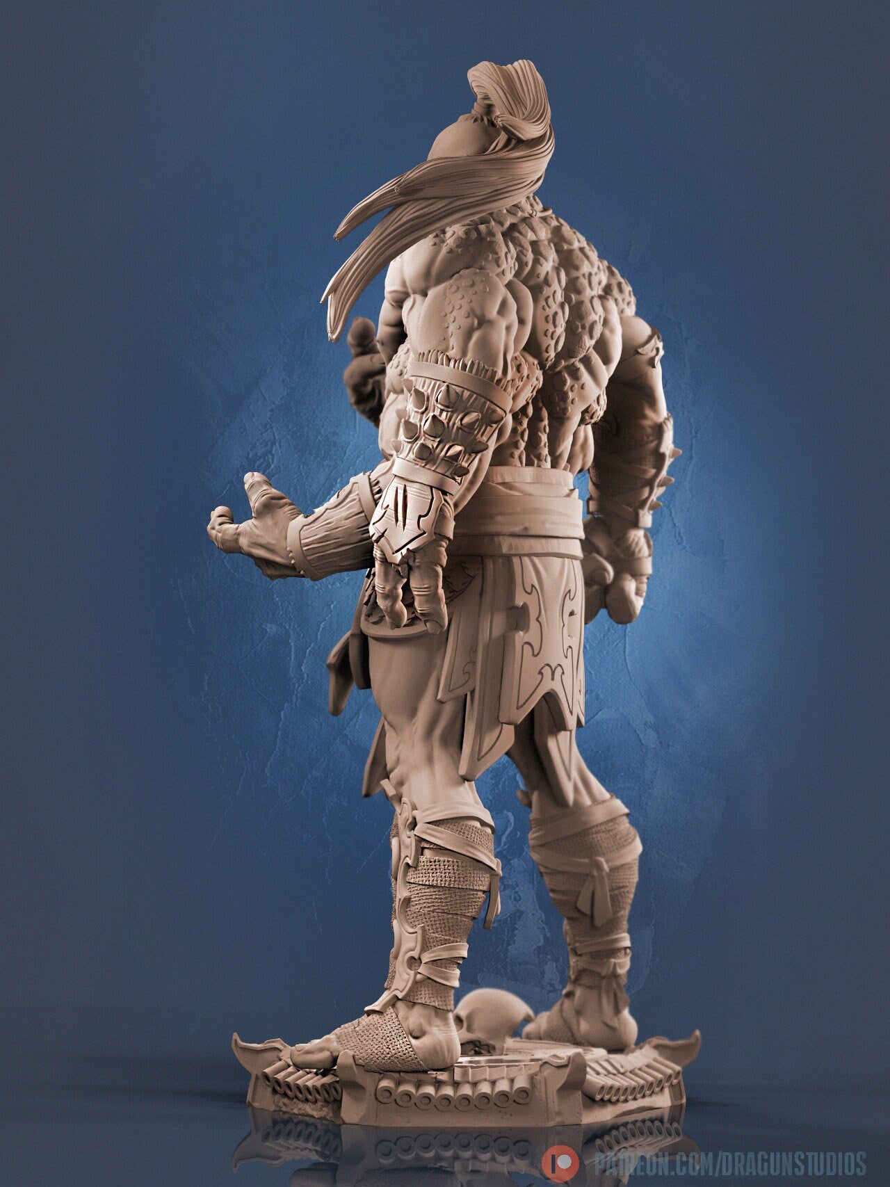 Orc Fighter Miniature | Dragun Studios | Tabletop RPG Miniature | Roleplaying 3D Printed Fantasy Mini - 3DPrintDen