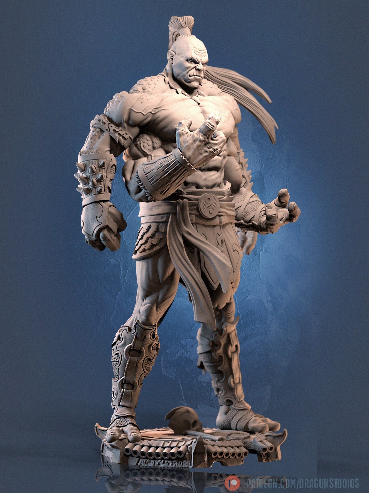 Orc Fighter Miniature | Dragun Studios | Tabletop RPG Miniature | Roleplaying 3D Printed Fantasy Mini - 3DPrintDen