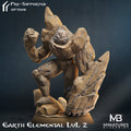 Earth Elemental Miniature | Tabletop RPG Miniature | Miniatures Blueprint | Roleplaying 3D Printed Fantasy Mini - 3DPrintDen