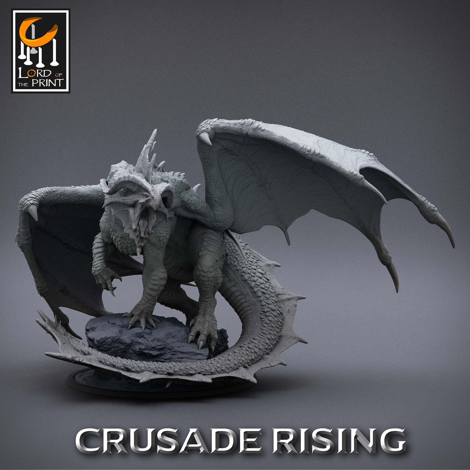 Chromatic Red Dragon Miniature | Tabletop RPG Miniature | Rescale Miniature | Roleplaying 3D Printed Fantasy Mini - 3DPrintDen