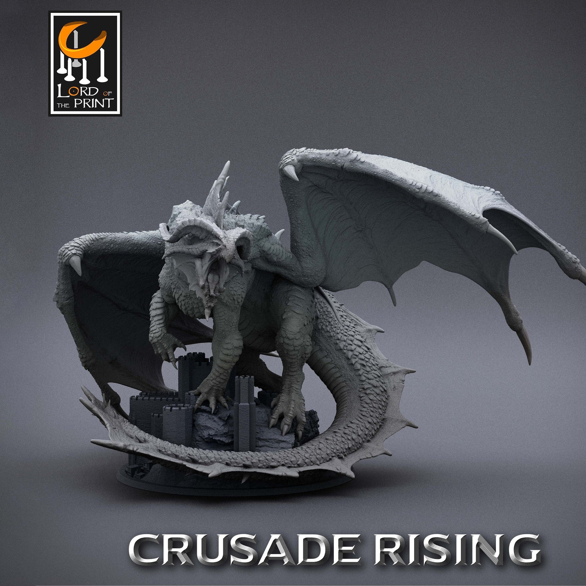 Chromatic Red Dragon Miniature | Tabletop RPG Miniature | Rescale Miniature | Roleplaying 3D Printed Fantasy Mini - 3DPrintDen