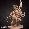 Loxodon Hunter Miniature | Tabletop RPG Miniature | Bite the Bullet | Roleplaying 3D Printed Fantasy Mini - 3DPrintDen