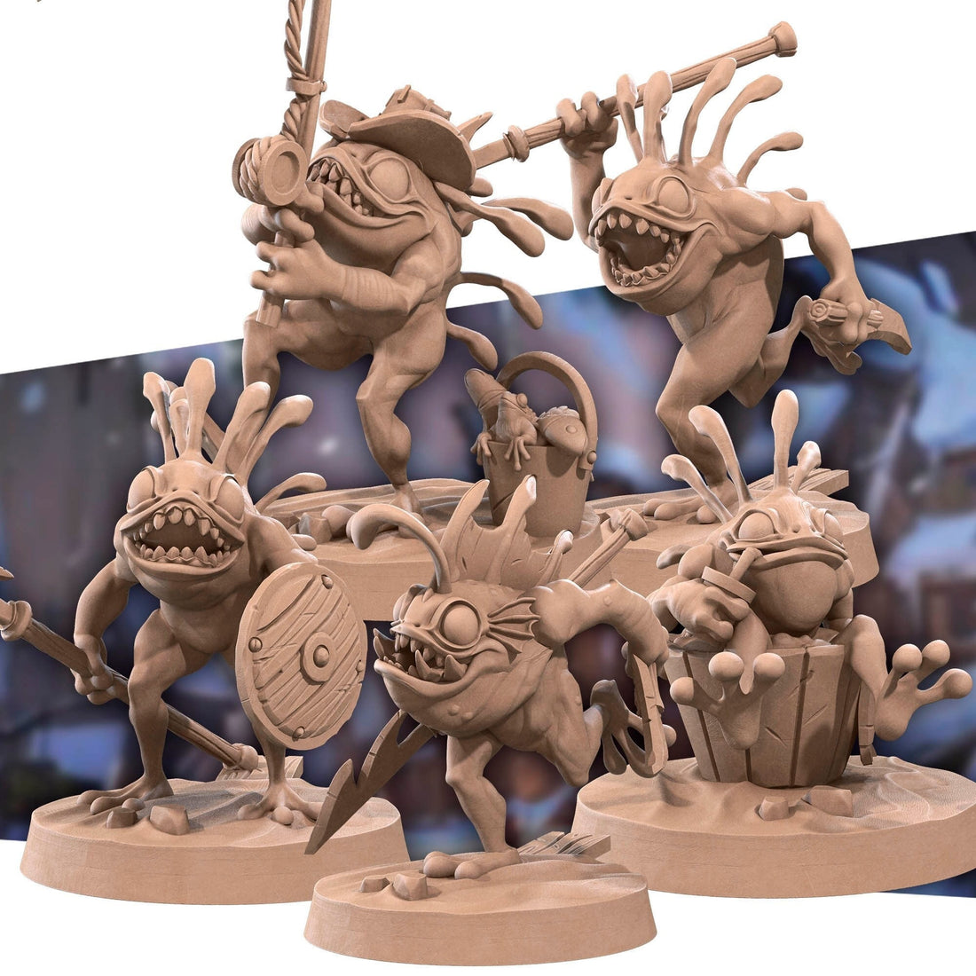 Murloc Miniature | Tabletop RPG Miniature | Bite the Bullet | Roleplaying 3D Printed Fantasy Mini - 3DPrintDen