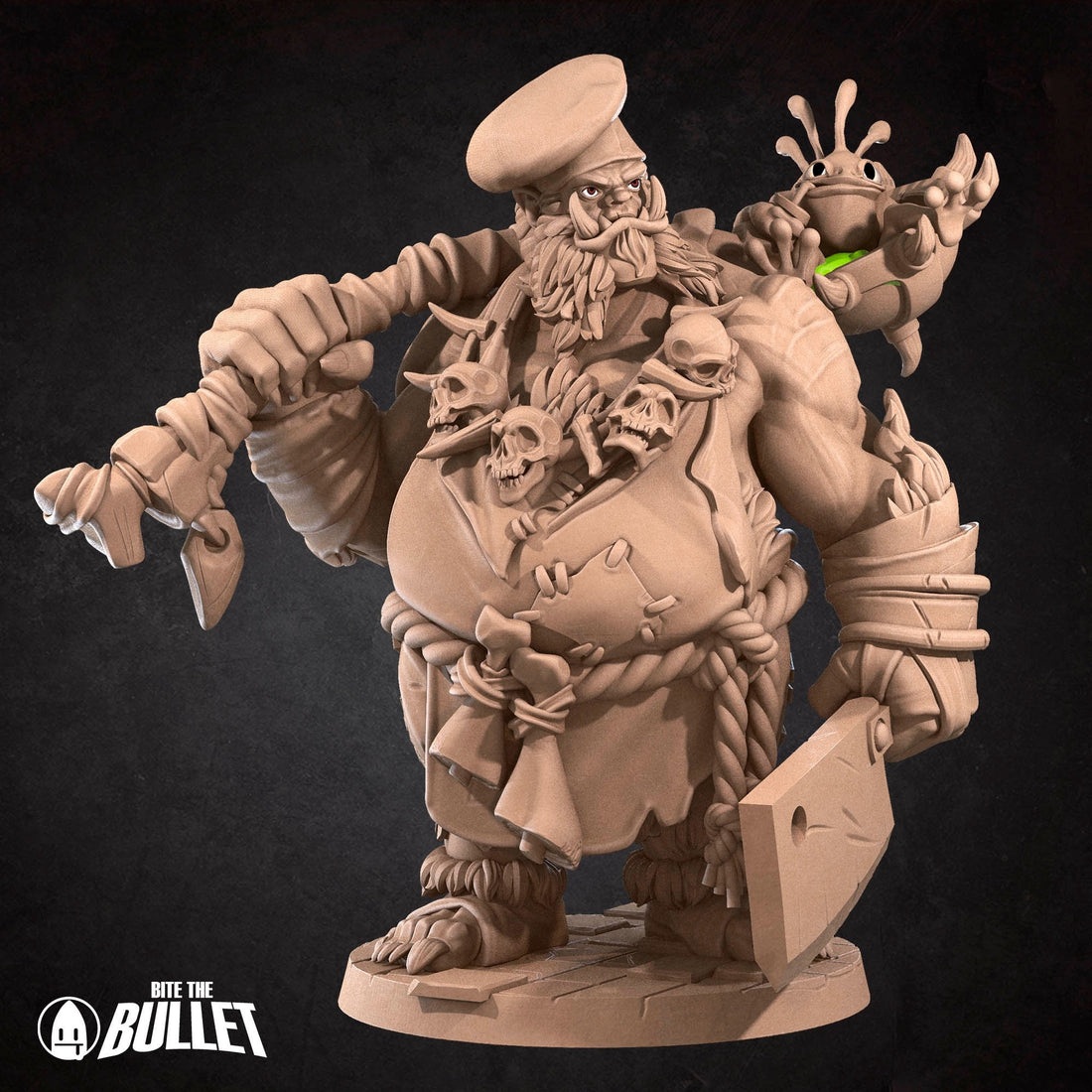 Ogre Chef Miniature | Tabletop RPG Miniature | Bite the Bullet | Roleplaying 3D Printed Fantasy Mini - 3DPrintDen