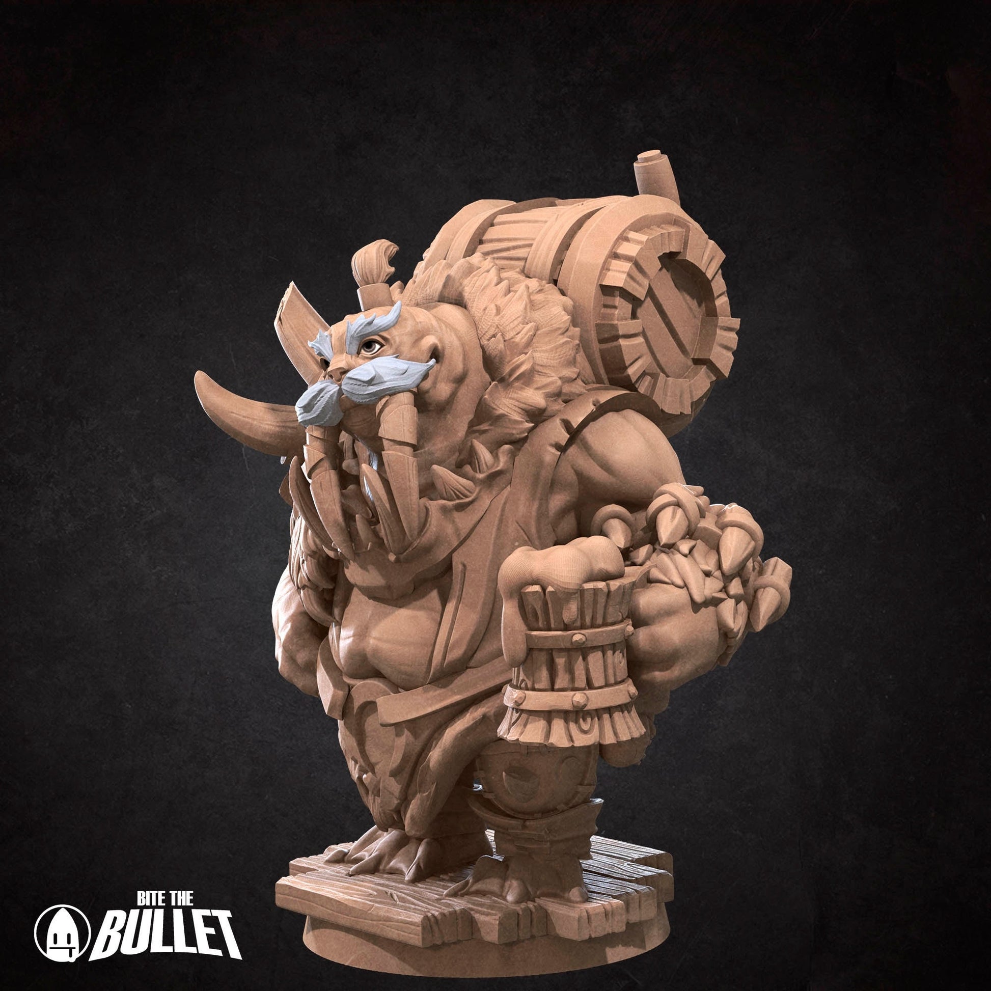 Walrus Hunter Miniature | Tabletop RPG Miniature | Bite the Bullet | Roleplaying 3D Printed Fantasy Mini - 3DPrintDen